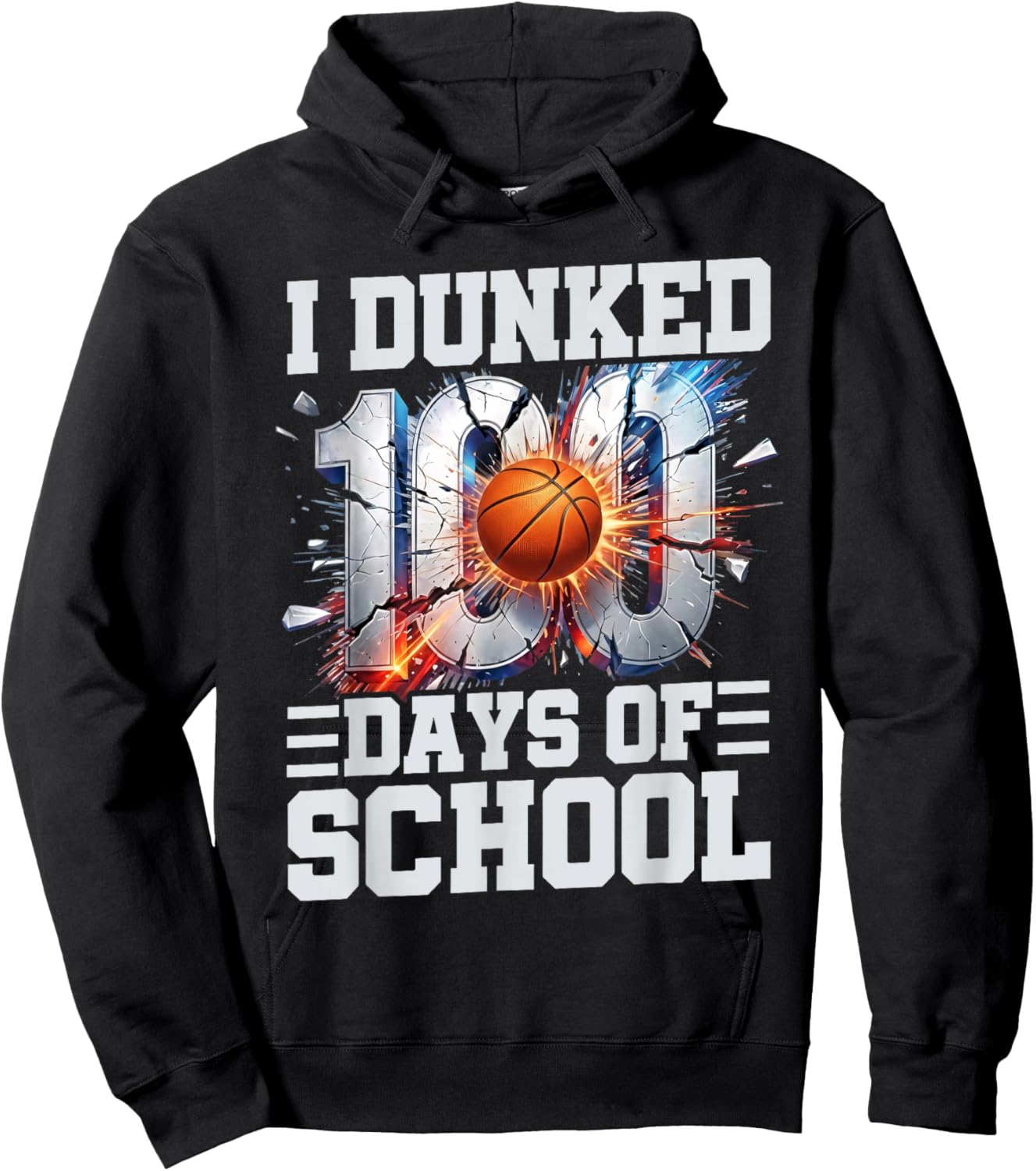I Dunked 100 Days of School Basketball 100th Day of School Hoodie - Hoodie | Black