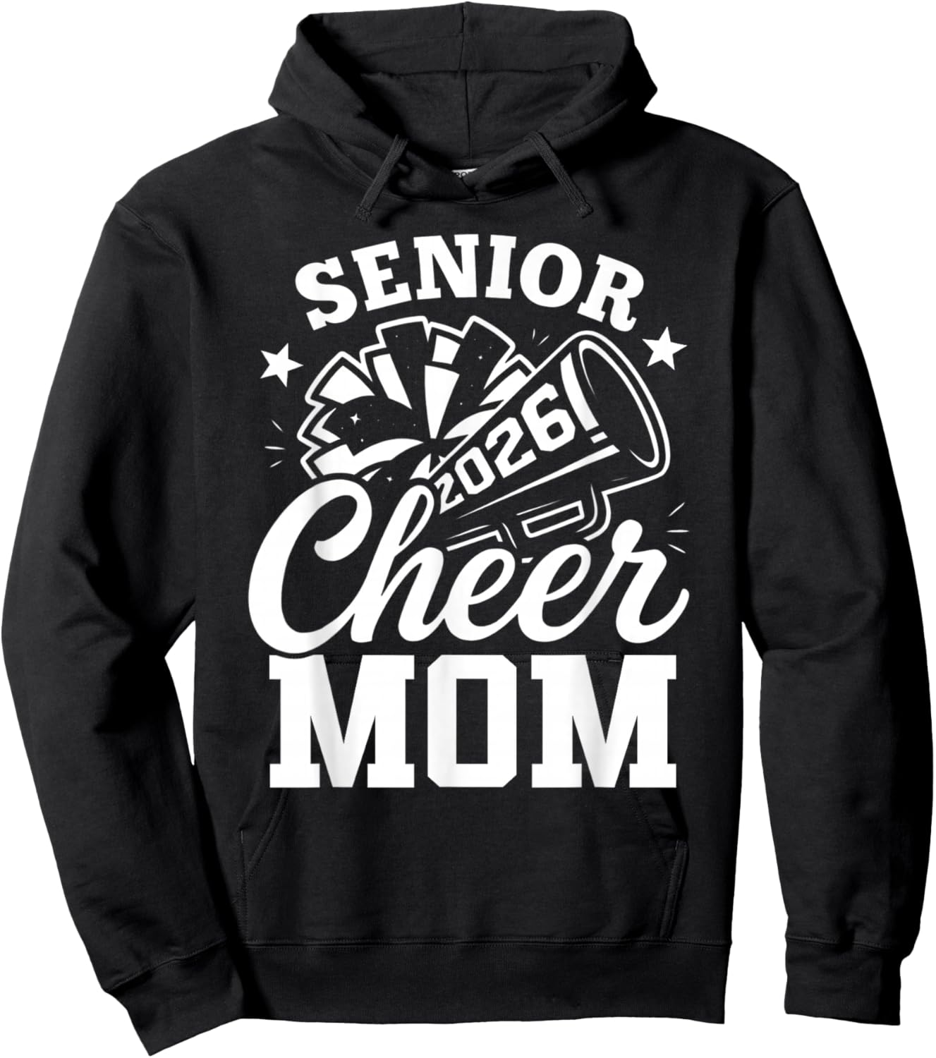 Proud Senior Cheer Mom 2026 Cheerleader Mom Class of 2026 Hoodie - Hoodie | Black