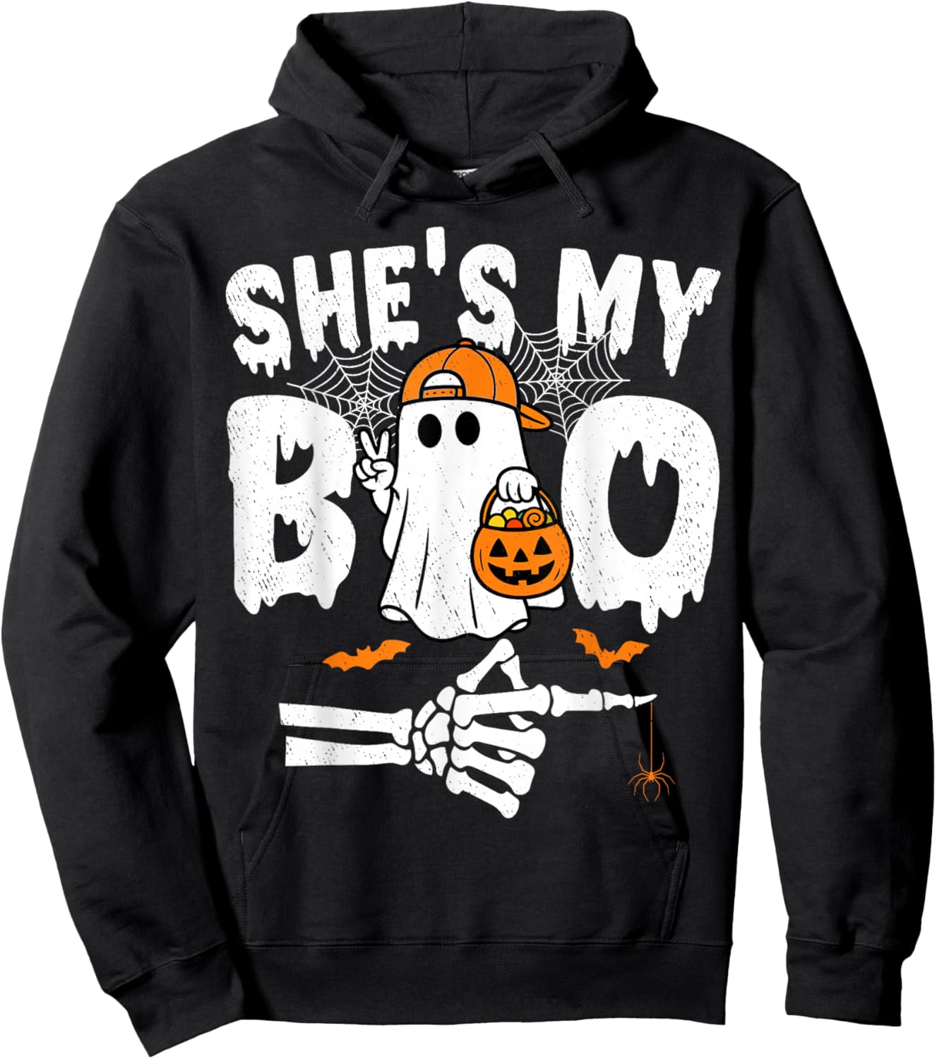 He's My Boo Matching Couple Halloween Couples She's My Boo Hoodie - Hoodie | Black