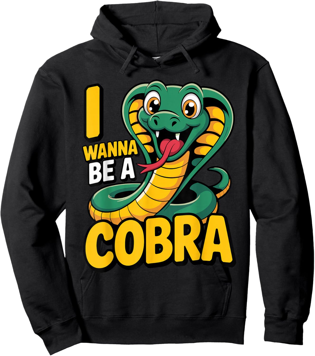 Bold King Scale Vintage Venom Fun Curled Super Retro Cobra Hoodie - Hoodie | Black