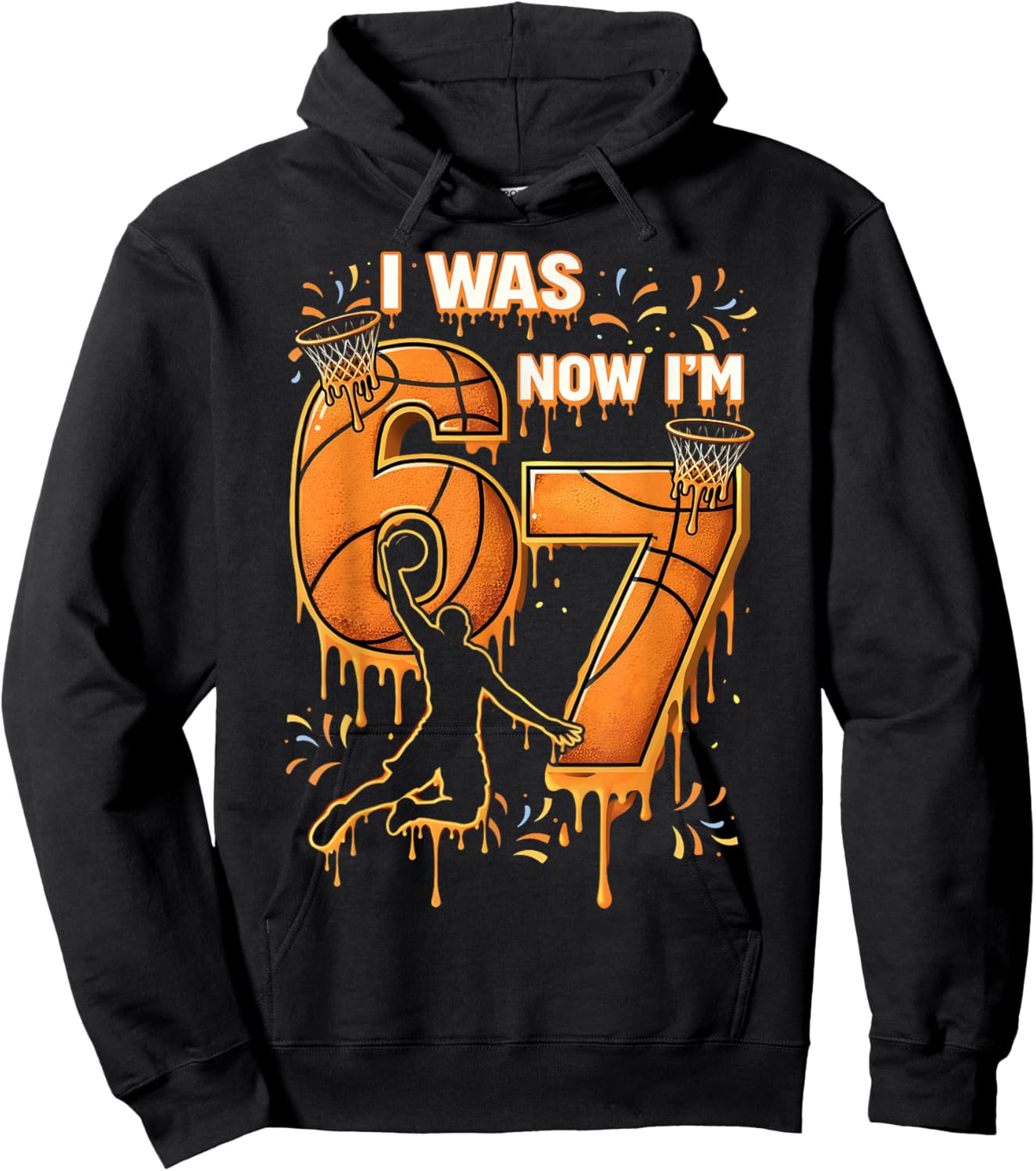 I was 6 Now I'm 7 Basketball Birthday Boy Gift Boys Kids Hoodie - Hoodie | Black