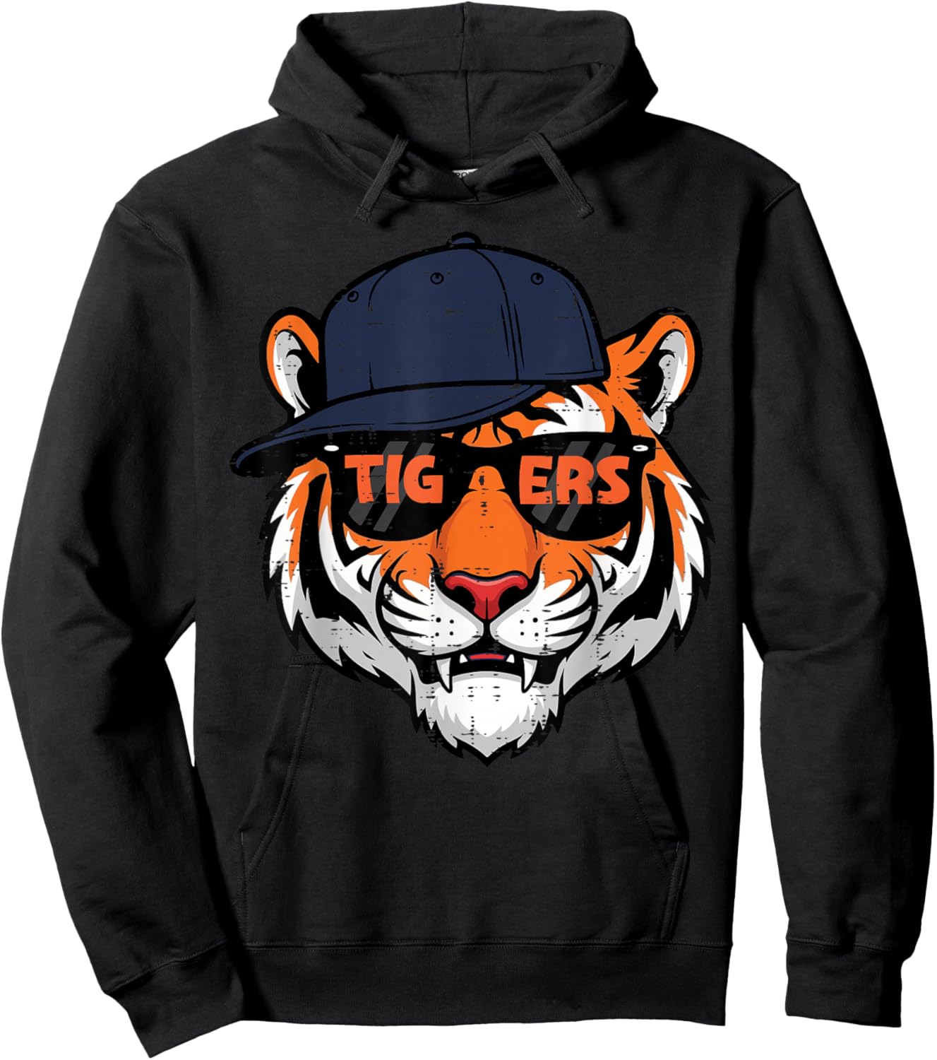 Tiger Cap Boys Youth Teen Kids Men Women Girls Hoodie - Hoodie | Black