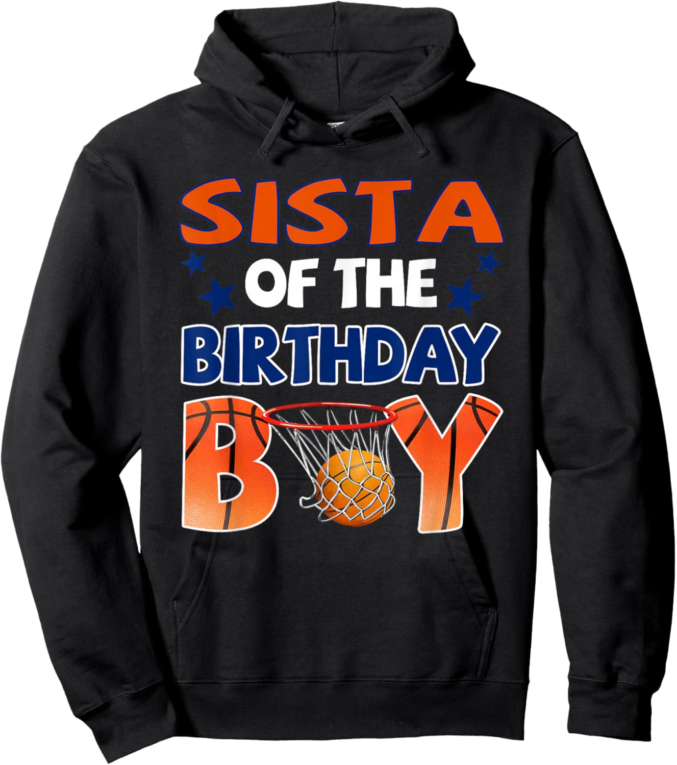 Basketball Sista of The Birthday Boy Family Matching Hoodie - Hoodie | Black