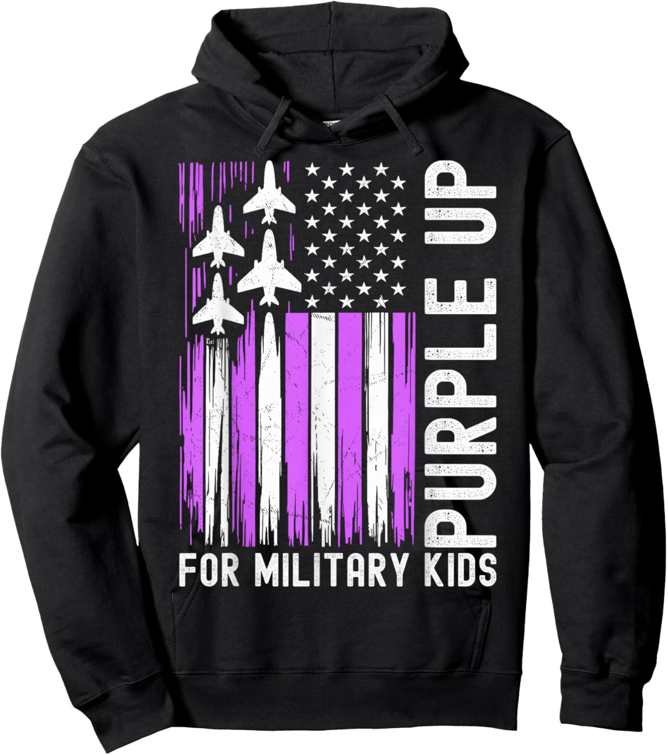 Purple Up for Military Kids Military Child Month Hoodie - Hoodie | Black
