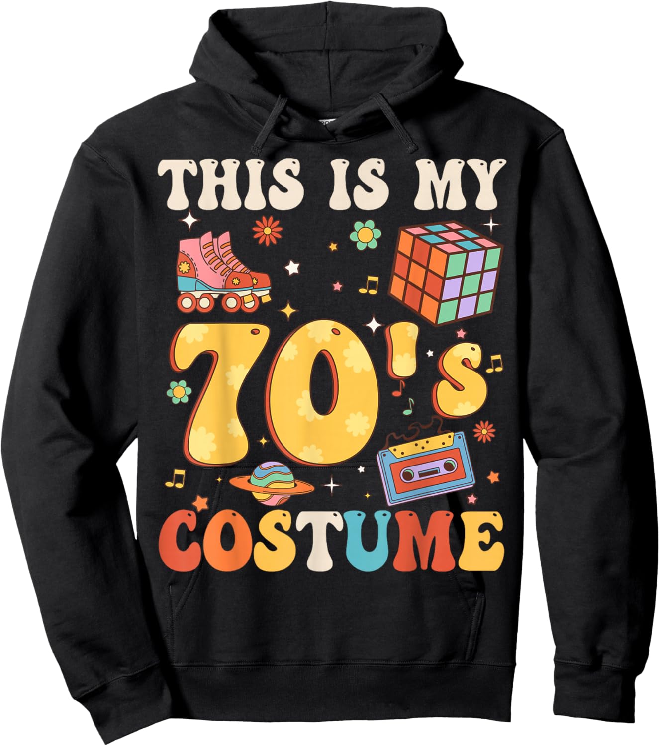 Funny Groovy 70's This is My 70s Costume 1970s Party Outfit Hoodie - Hoodie | Black