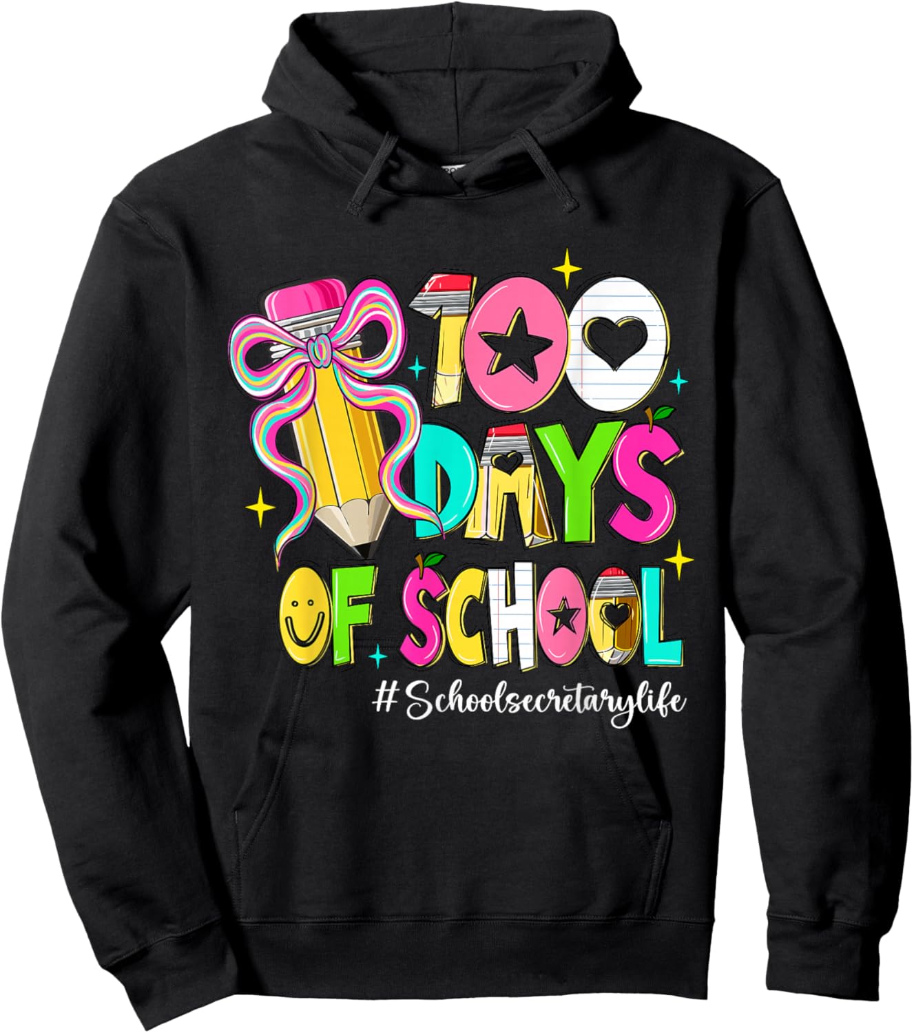 Bow Pencil Cute Hoodie - Hoodie | Black