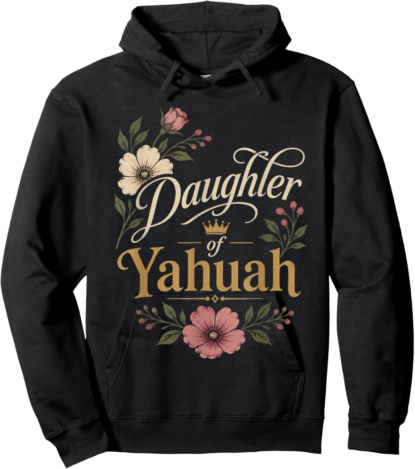 Daughter of YAHUAH Rose Set-Apart Hoodie - Hoodie | Black