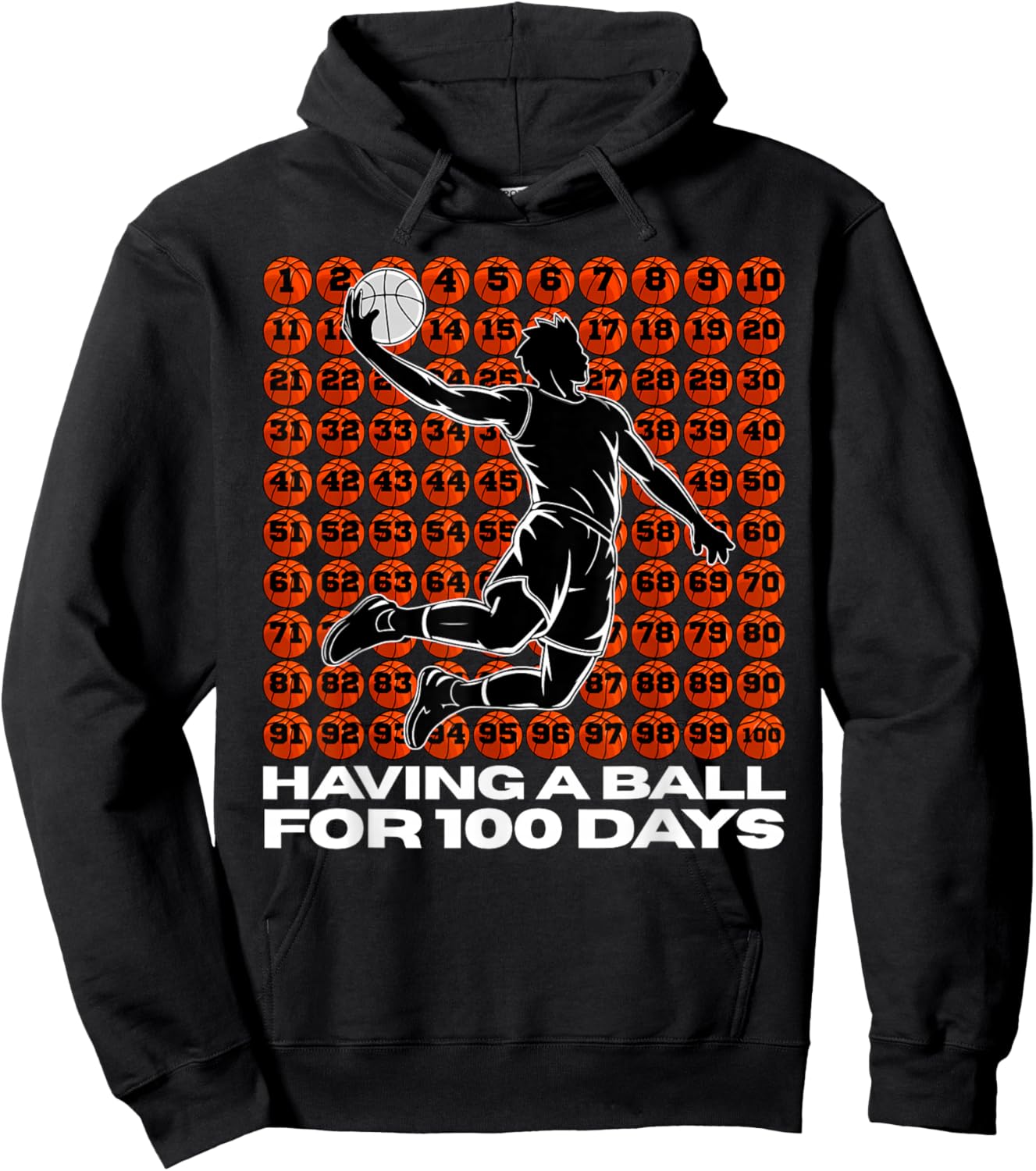 100 Days of School Retro Basketball Sport for Boys Teachers Hoodie - Hoodie | Black