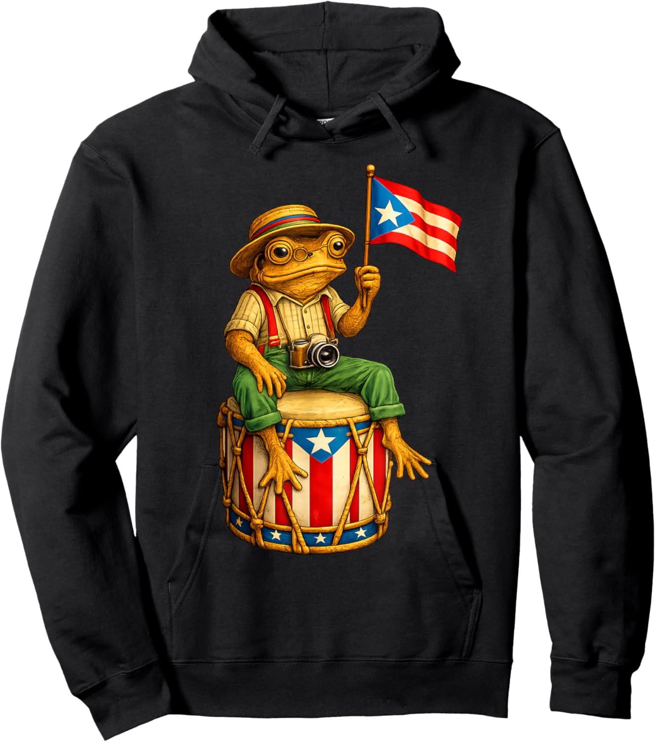Coquí Frog Puerto Rico Boricua Hispanic Island Puerto Rican Hoodie - Hoodie | Black