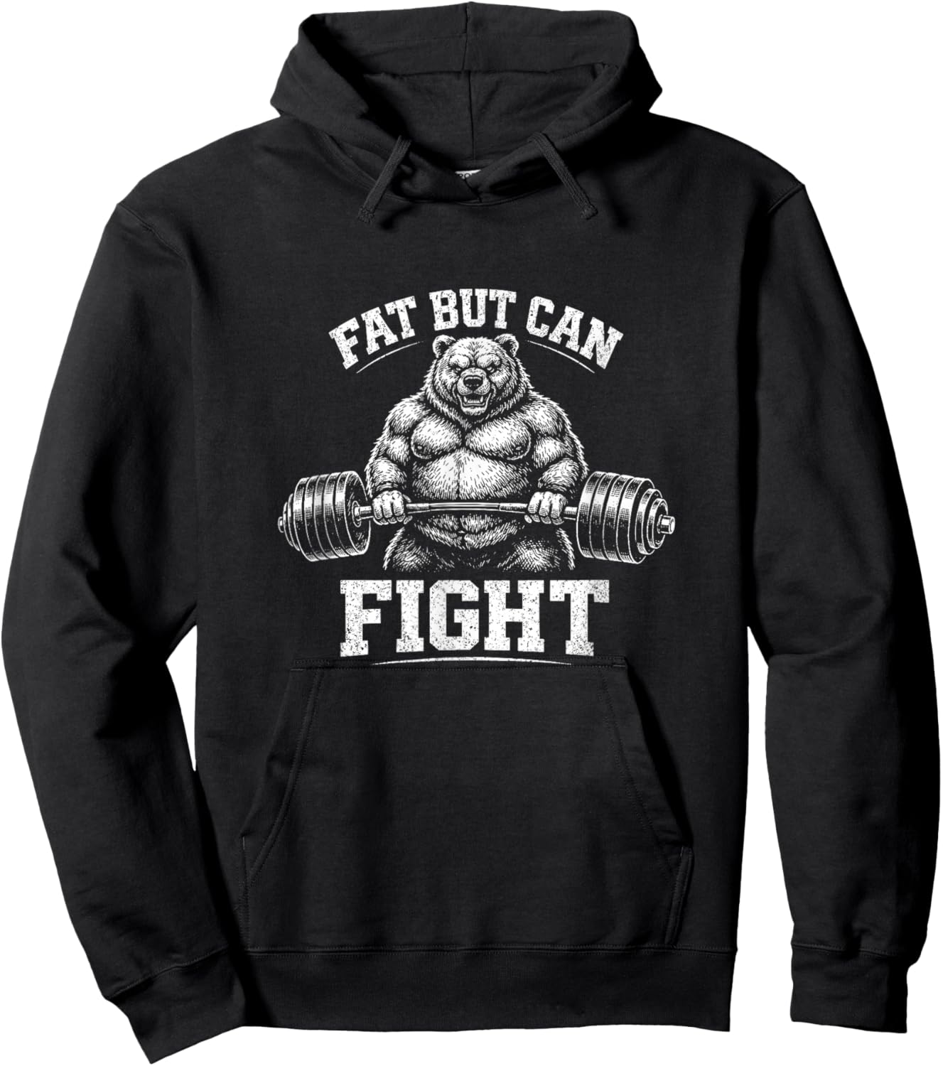 Fat But Can Fight Shirt Funny Gym Workout Bodybuilding Men Hoodie - Hoodie | Black