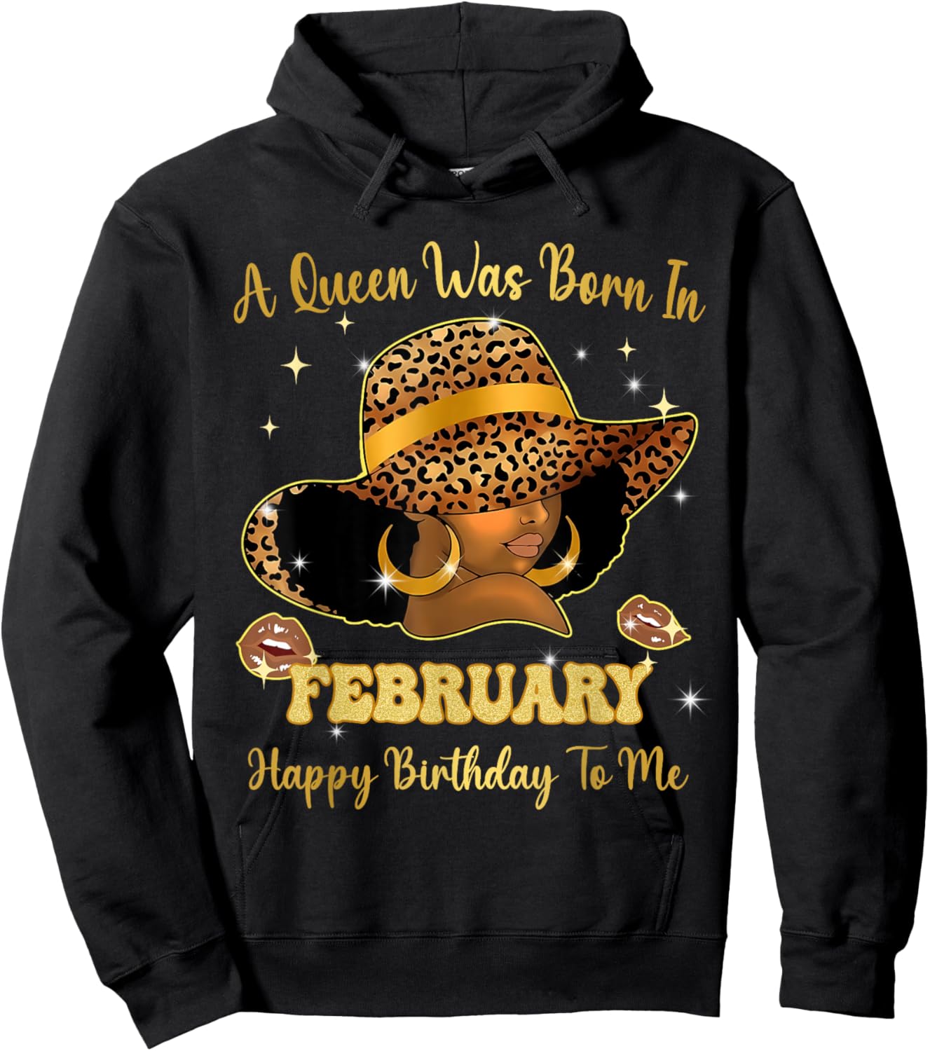 A Queen was Born in February Happy Birthday to Me Hoodie - Hoodie | Black