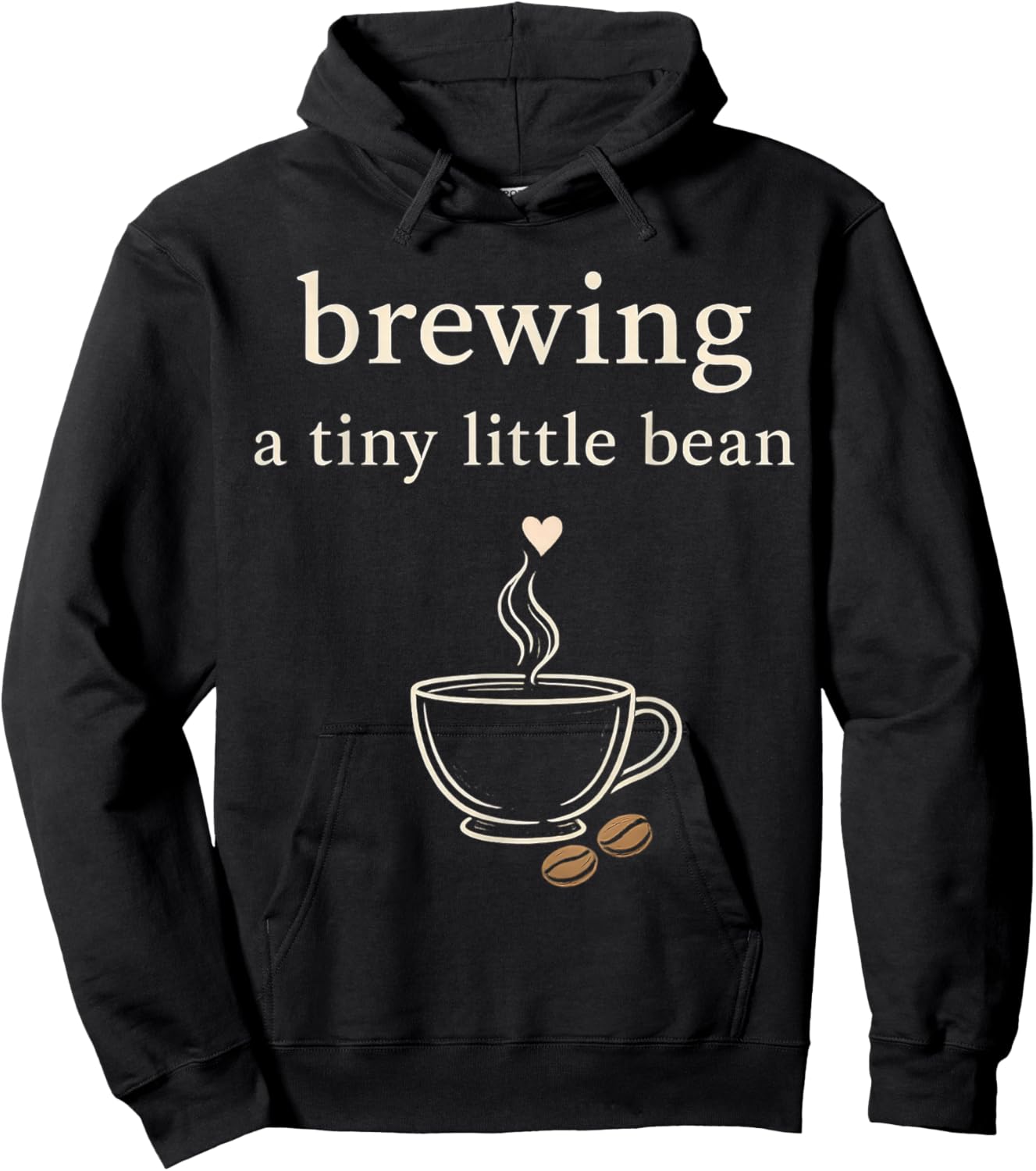 Brewing a Tiny Little Bean Funny Latte Pregnancy Reveal 2026 Hoodie - Hoodie | Black