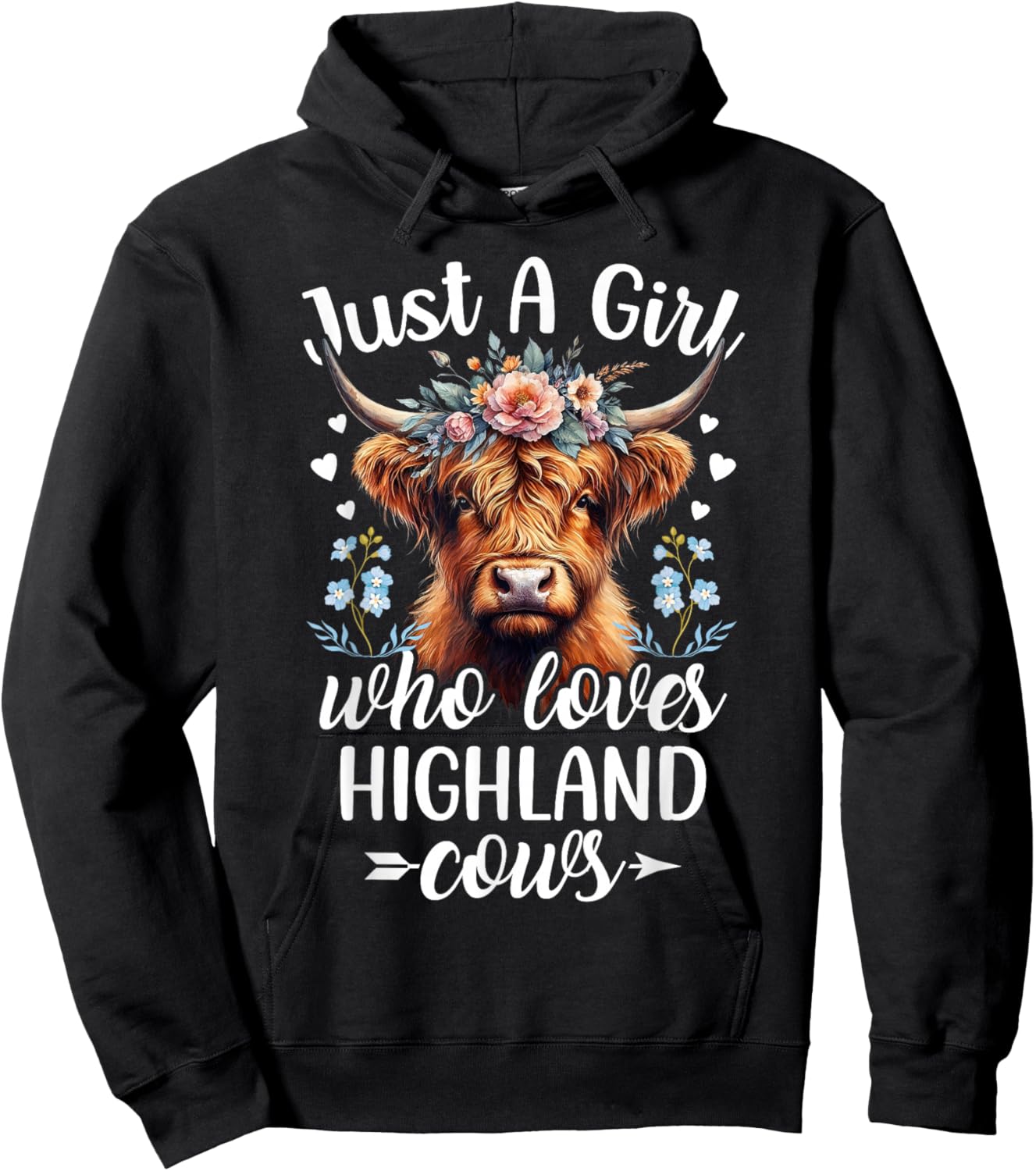 Just a Girl Who Loves Highland Cows Scottish Highland Cows Hoodie - Hoodie | Black
