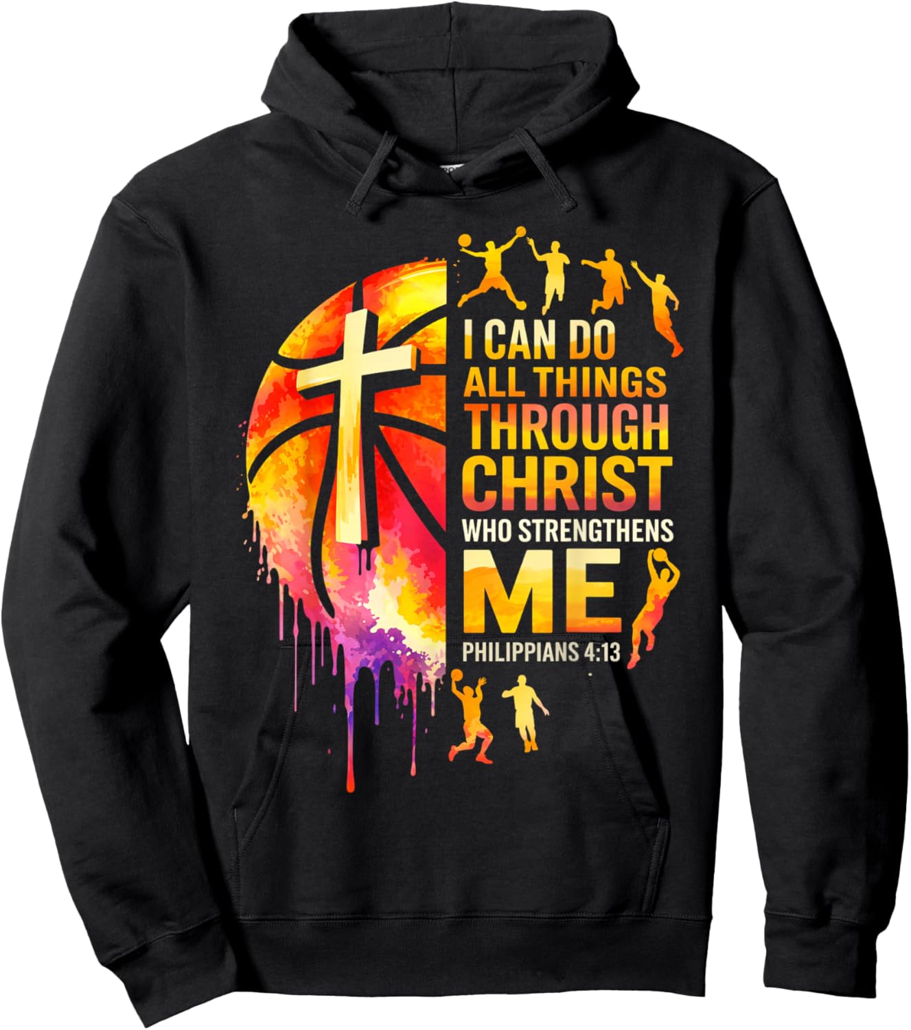 Christian Basketball Men Boys Player Team Religious Graphic Hoodie - Hoodie | Black