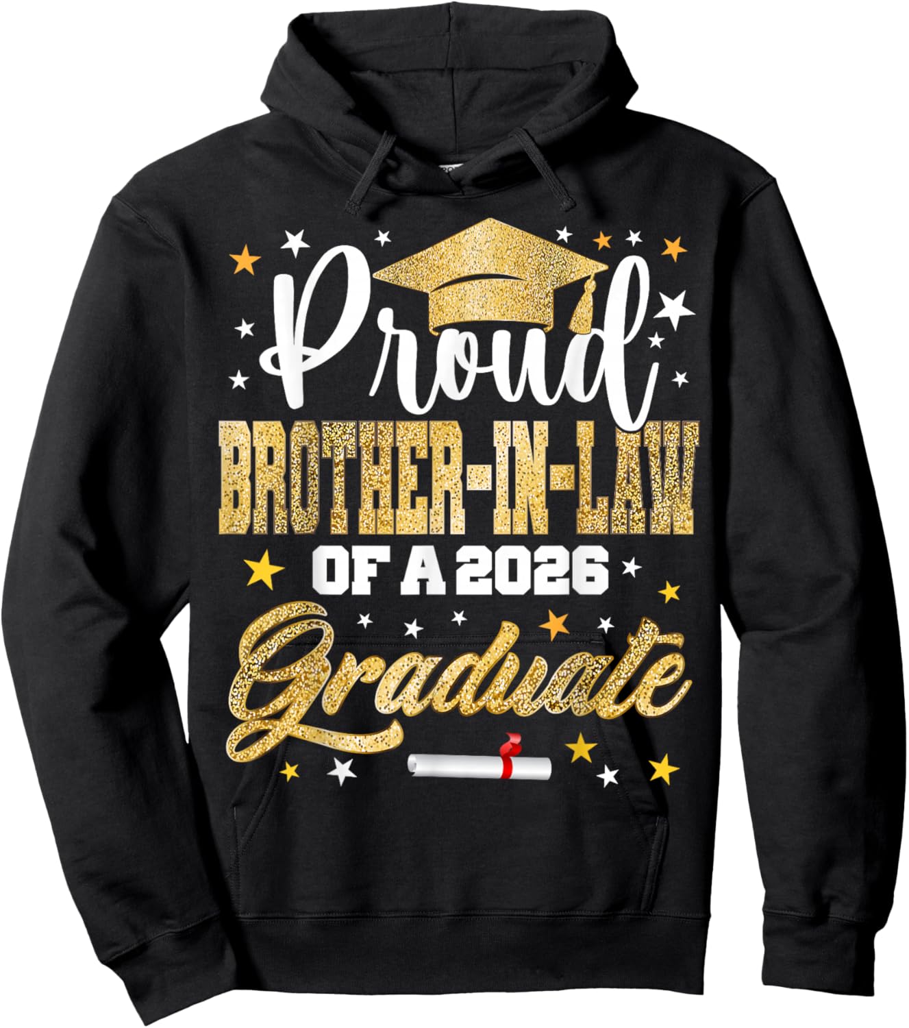 Proud Brother-in-Law of 2026 Graduate Awesome Family College Hoodie - Hoodie | Black