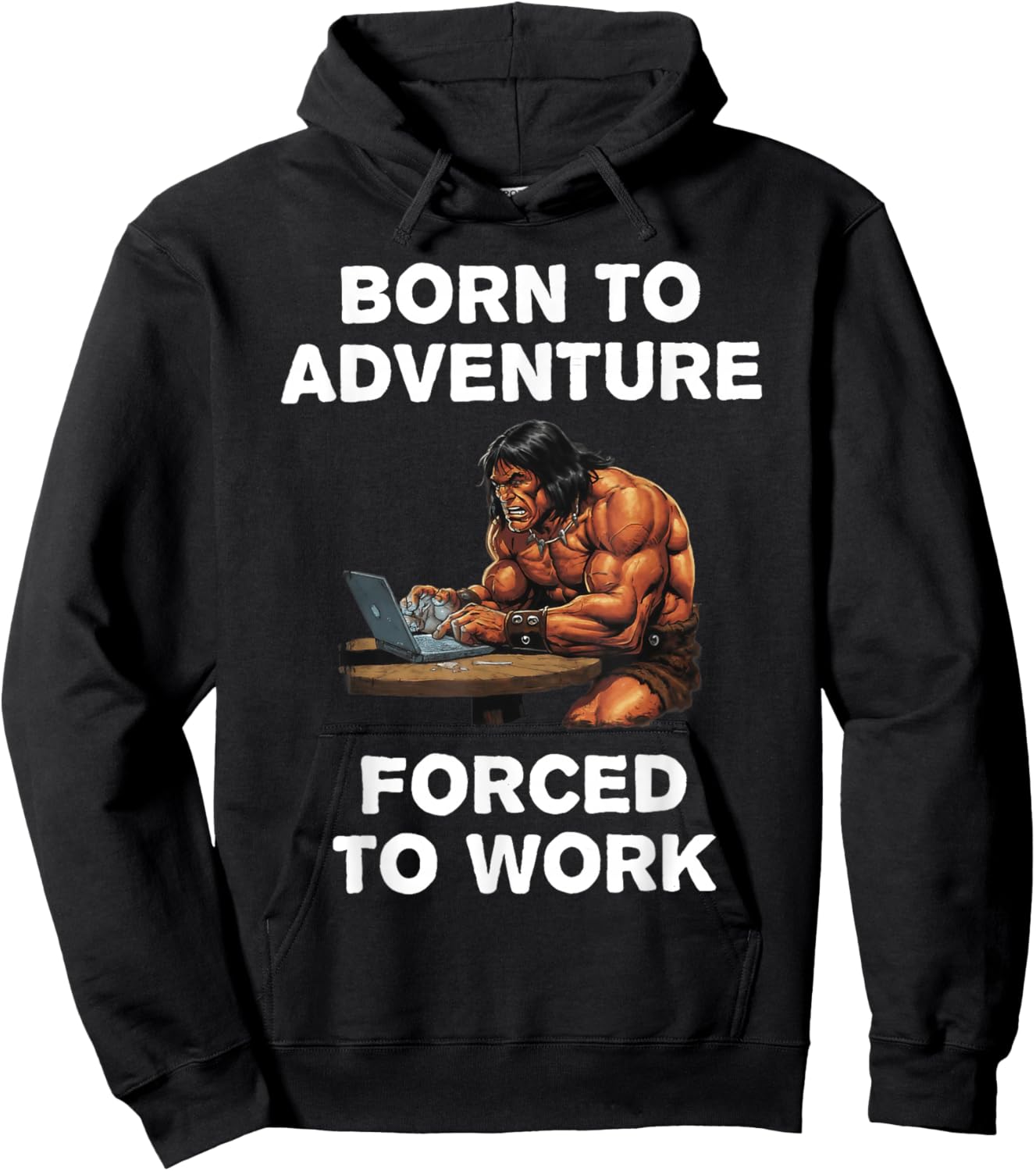 Born to Adventure Forced to Work Fantasy Art Hoodie - Hoodie | Black