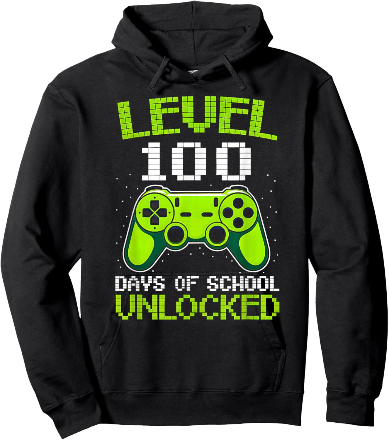 Level 100 Days of School Unlocked Video Gamer Boys 100th Day Hoodie - Hoodie | Black