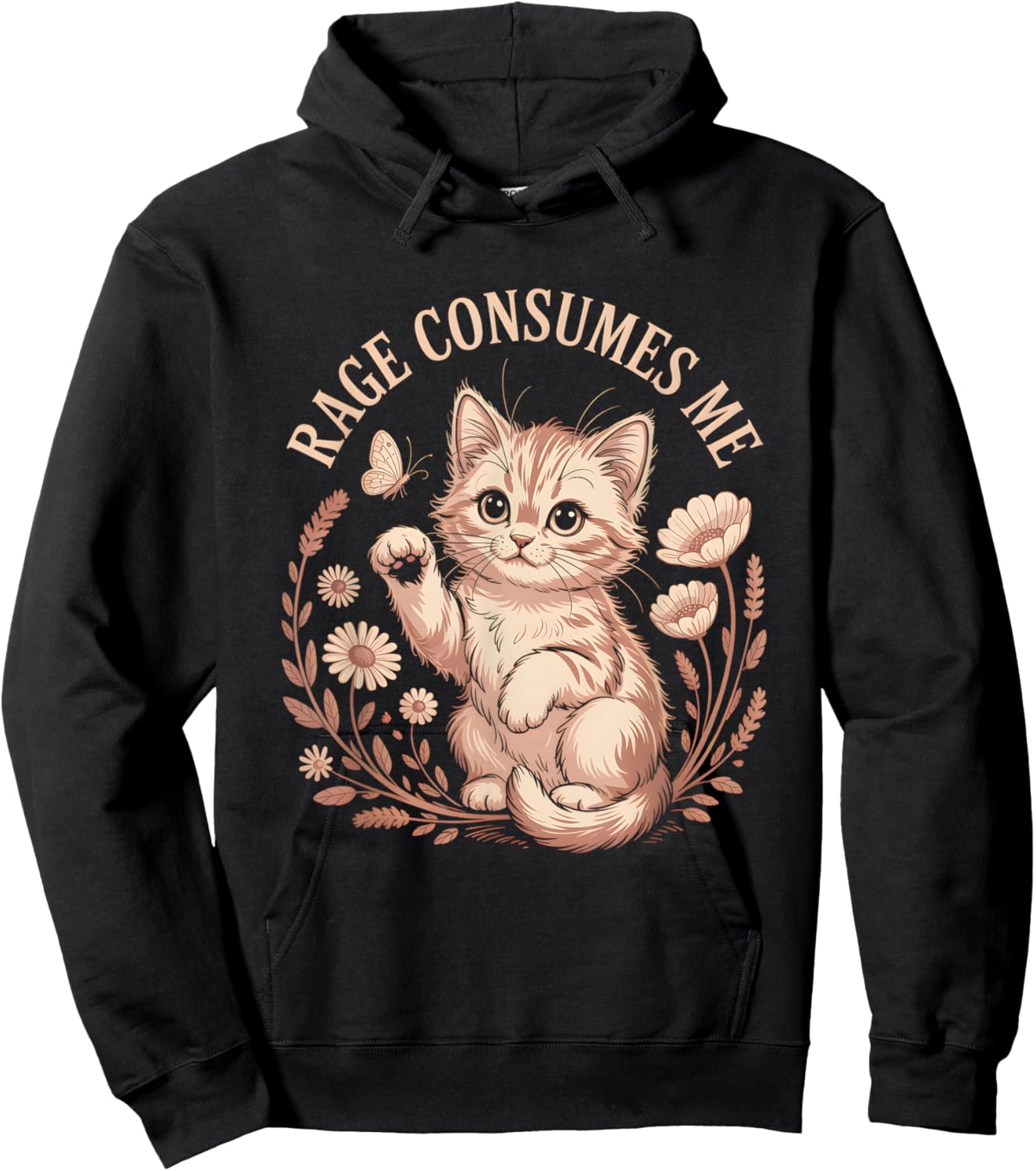 Cute Kitten Meme Rage Consumes Me Shirt Hoodie - Hoodie | Black