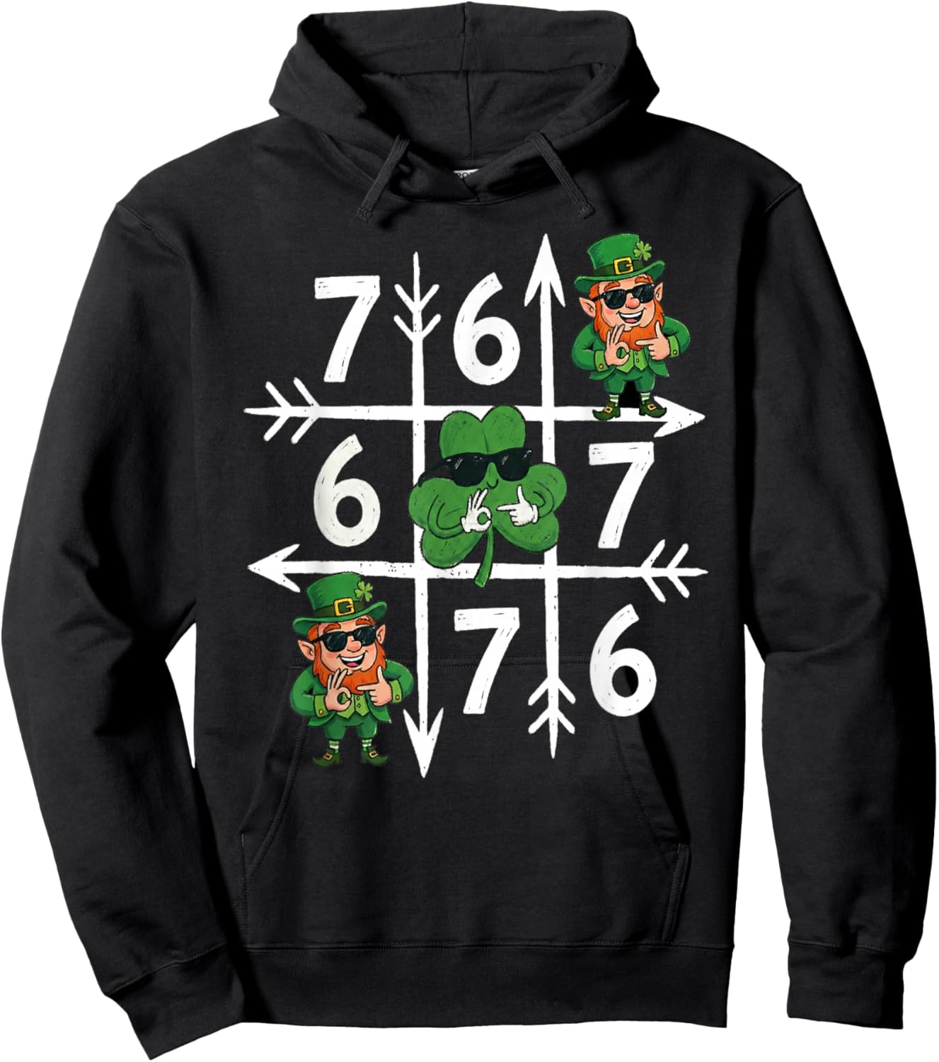 Funny 6 7 St. Patricks Day Six Seven Meme Hoodie - Hoodie | Black