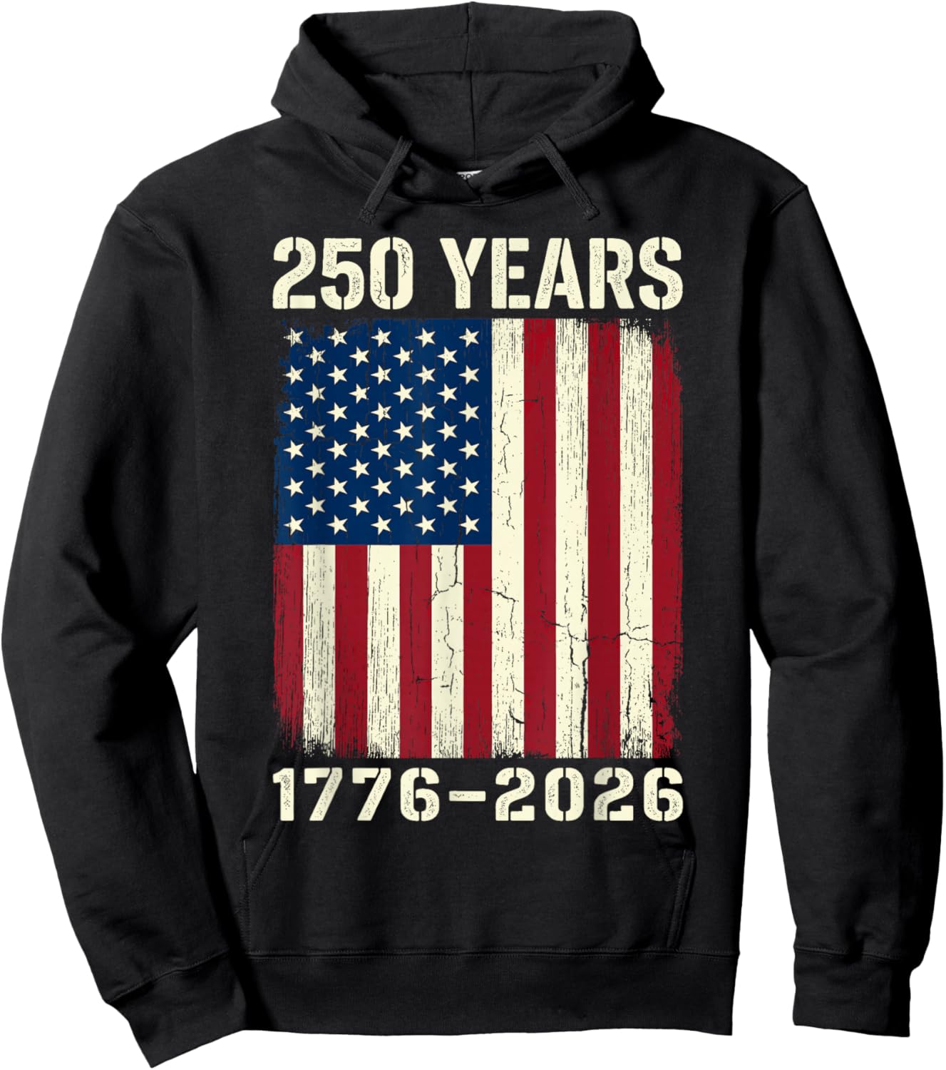Vintage 250 Years American 1776 2026 250th USA Men Women Hoodie - Hoodie | Black