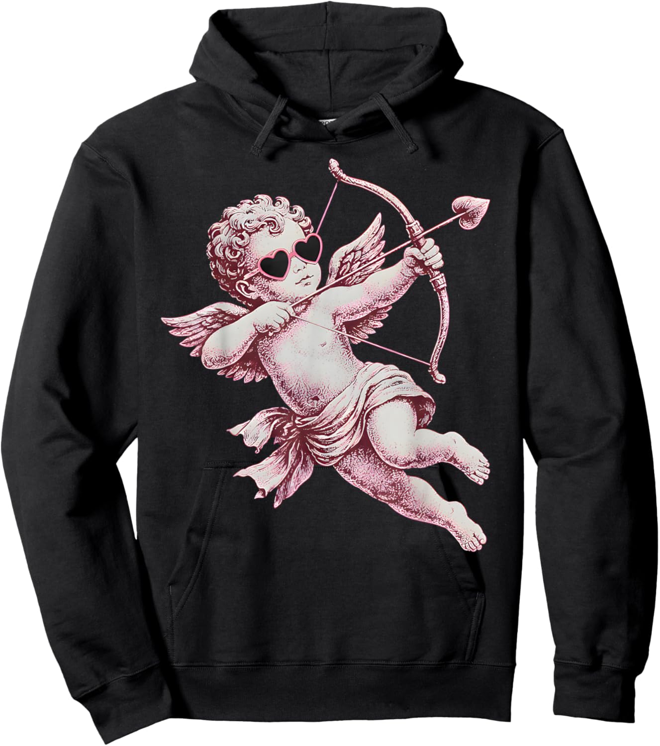 Cherub Angel Cupid Vintage Aesthetic Valentines Hoodie - Hoodie | Black