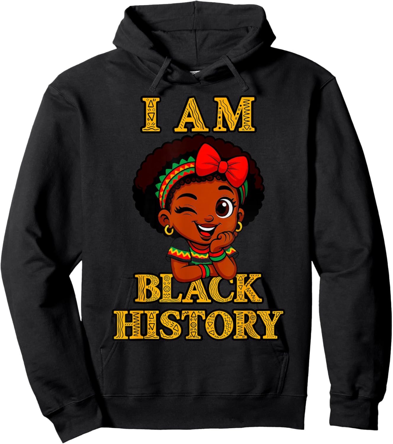 I Am Black History Month 2026 Cute Afro Girl Design Hoodie - Hoodie | Black