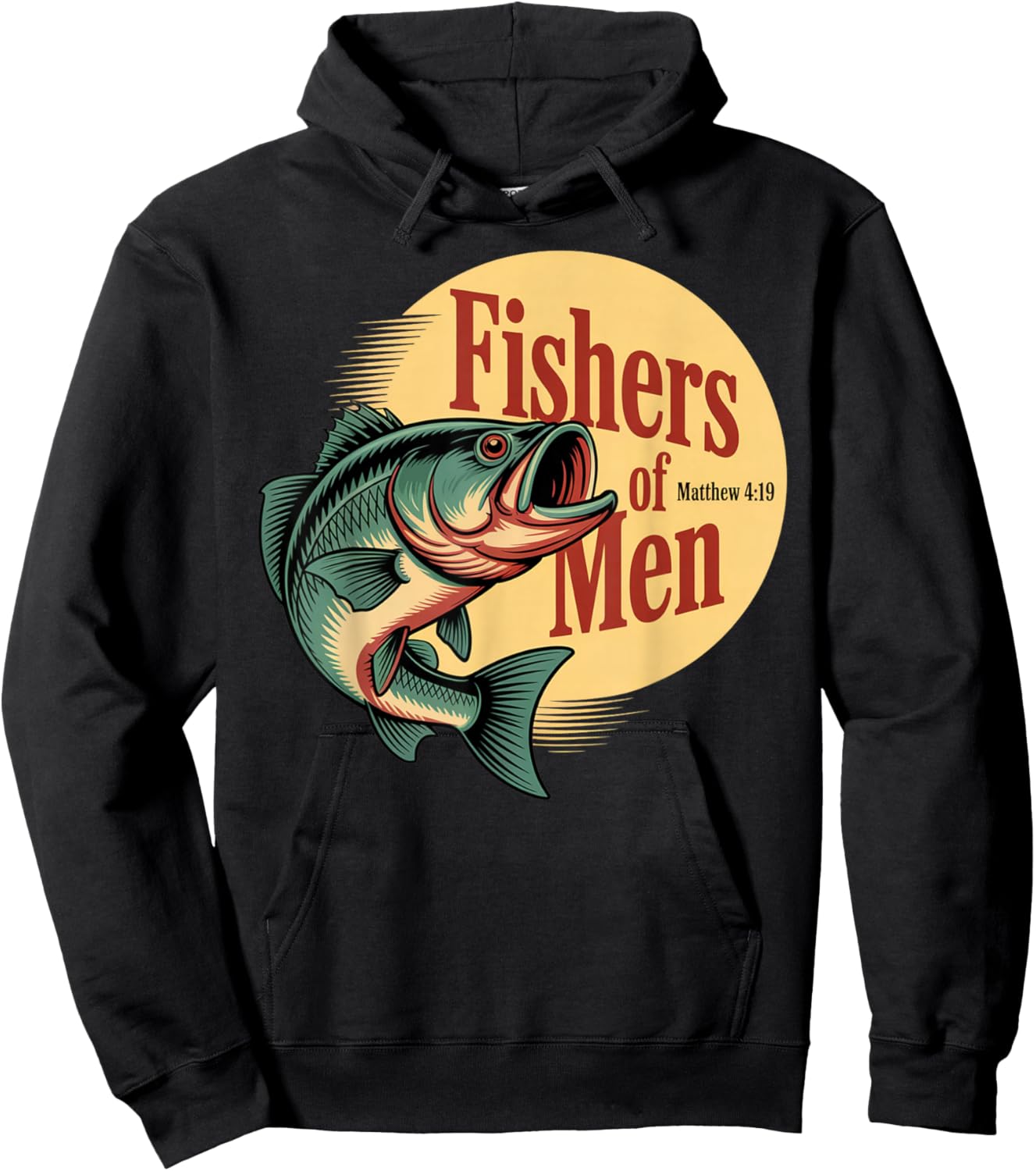 Christian Angler Fishers of Men Matthew 4 19 Verse Hoodie - Hoodie | Black