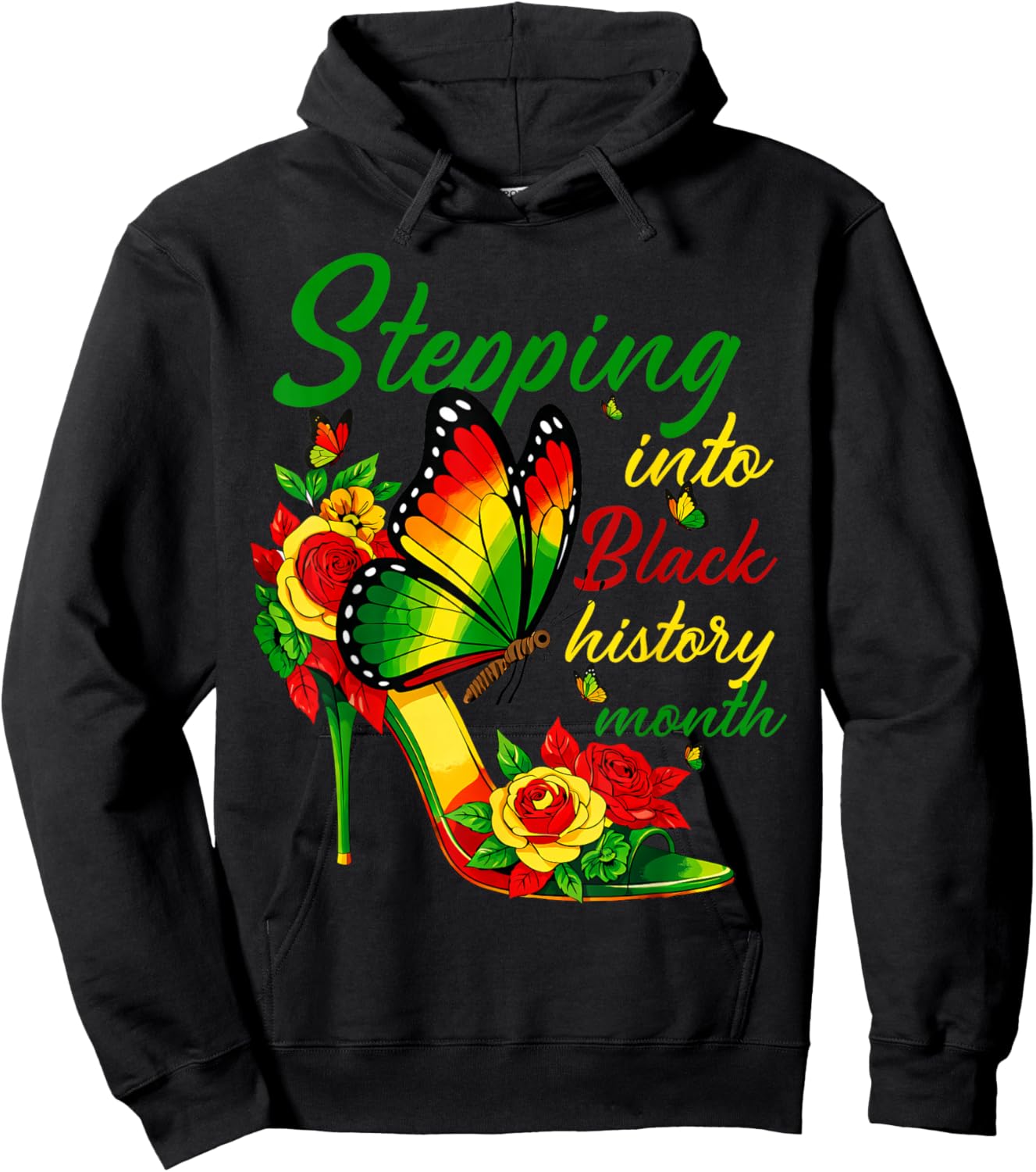 Stepping Into Black History Month Afro American Girls Hoodie - Hoodie | Black