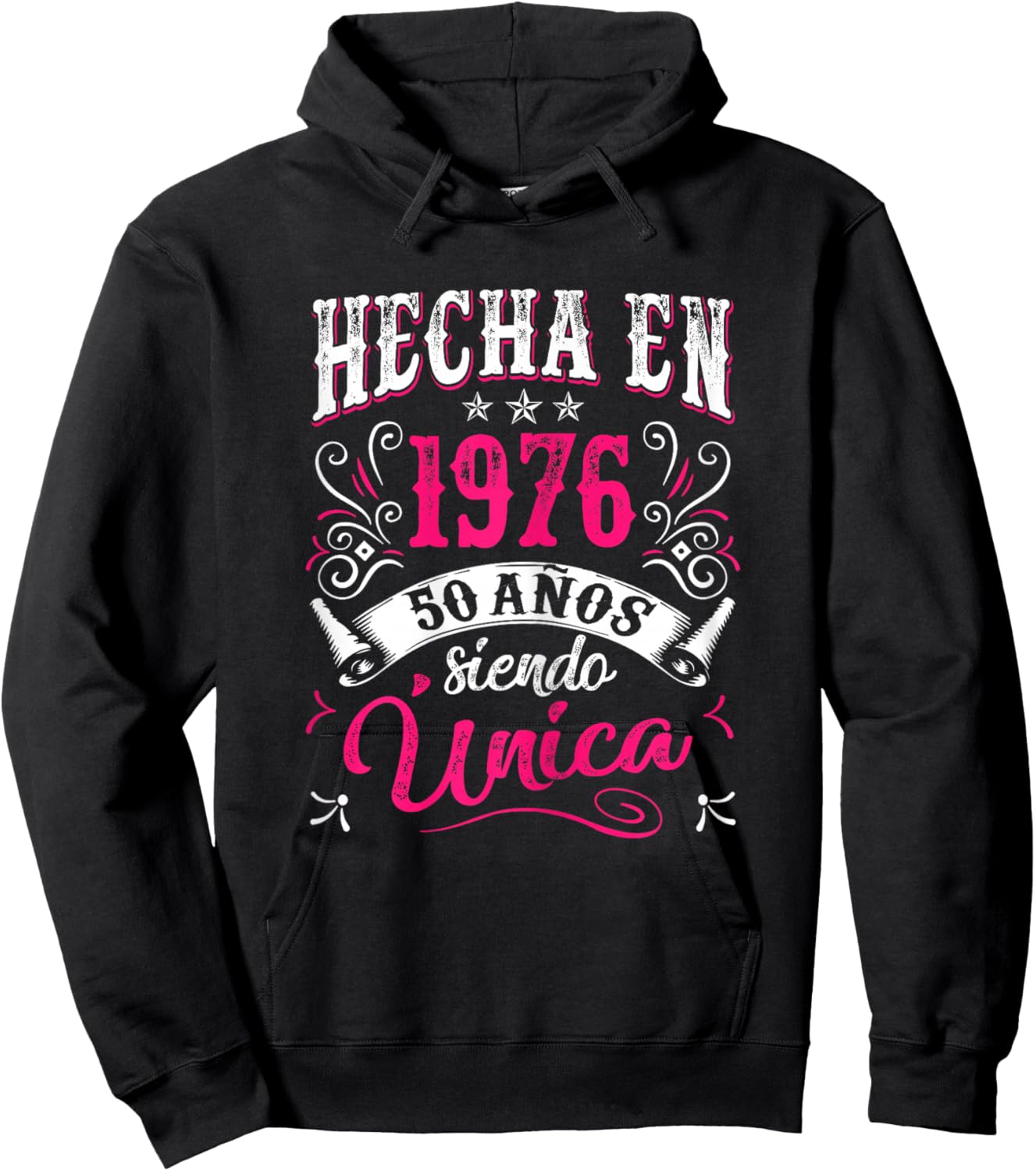 Made in 1976 Spanish Cumpleaños 50th Birthday Español Hoodie - Hoodie | Black