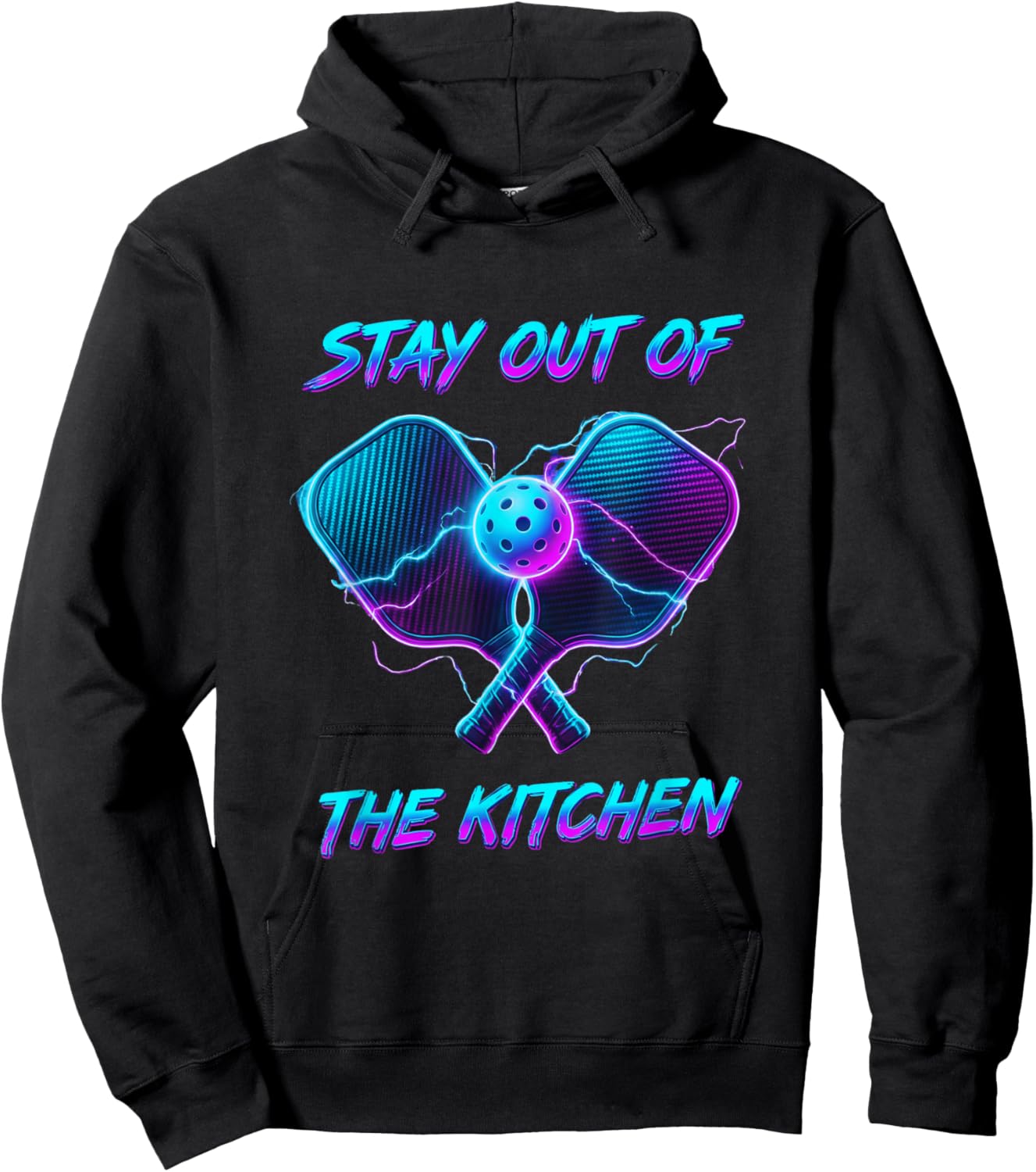 Stay Out of The Kitchen Pickleball Player Court Humor Hoodie - Hoodie | Black