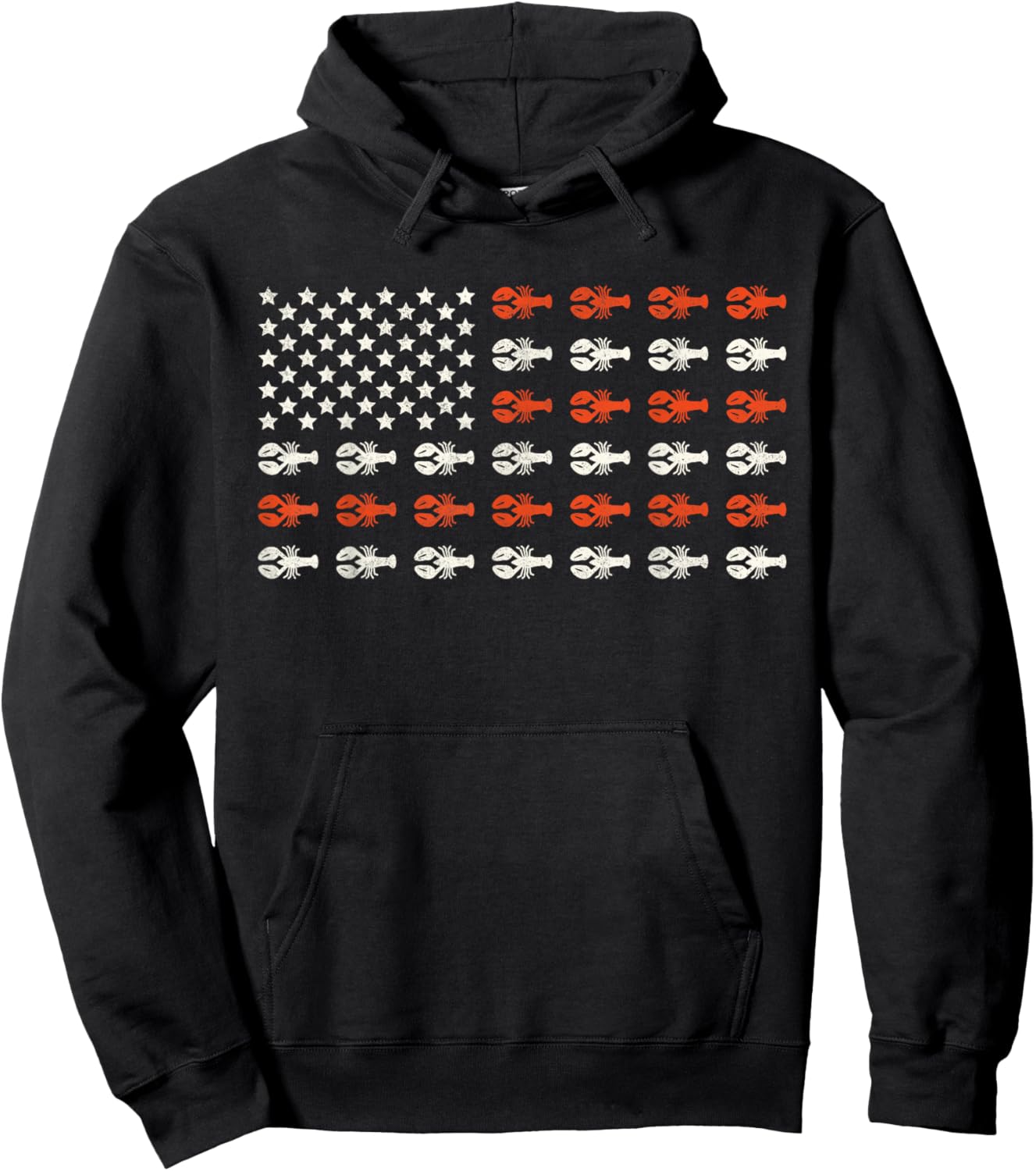 Crawfish Boil American US Flag Cajun Crayfish Party Men Boys Hoodie - Hoodie | Black
