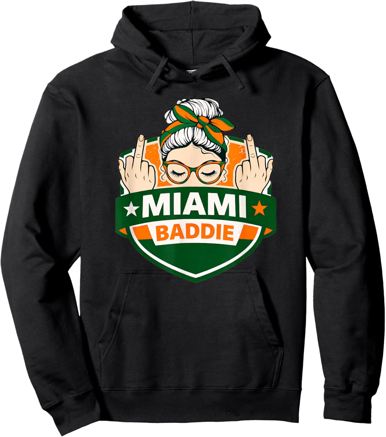 Miami Baddie Attitude South Florida Sassy Women City Pride Hoodie - Hoodie | Black