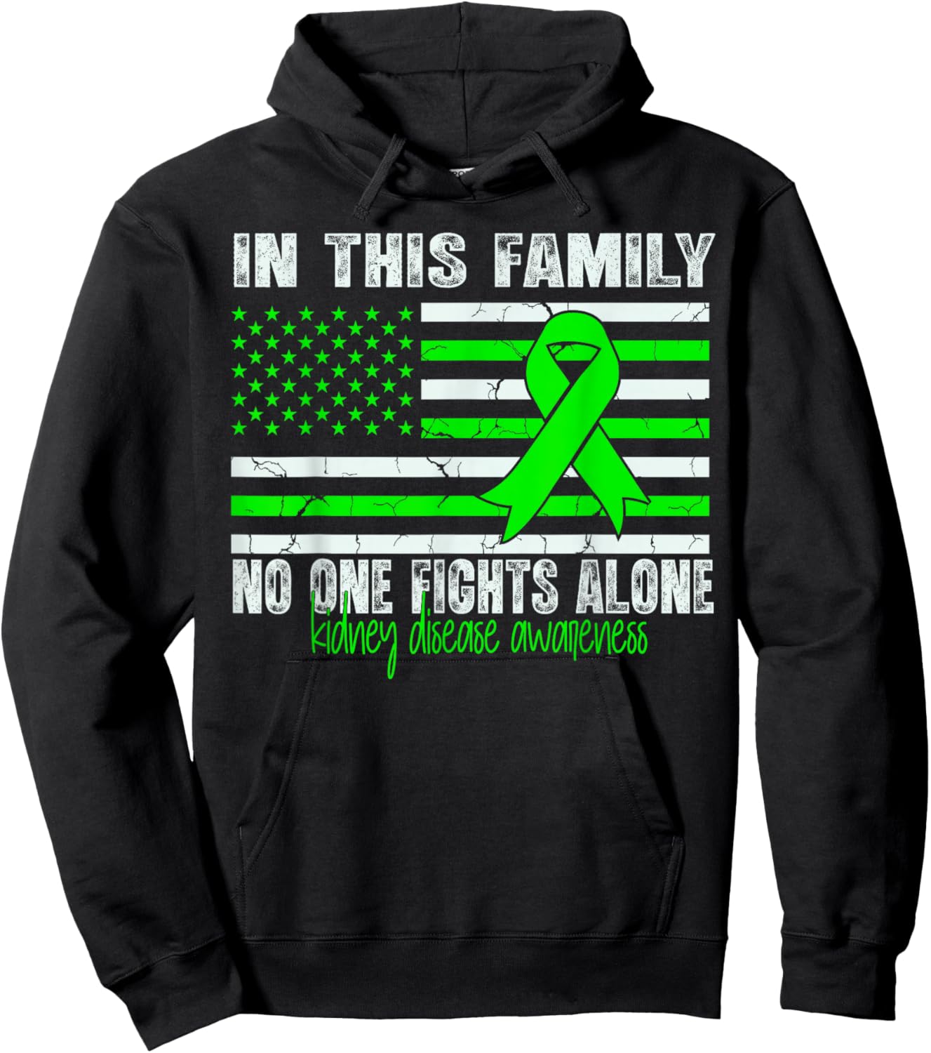 Kidney Disease Awareness Support Flag us Kidney Disease Hoodie - Hoodie | Black