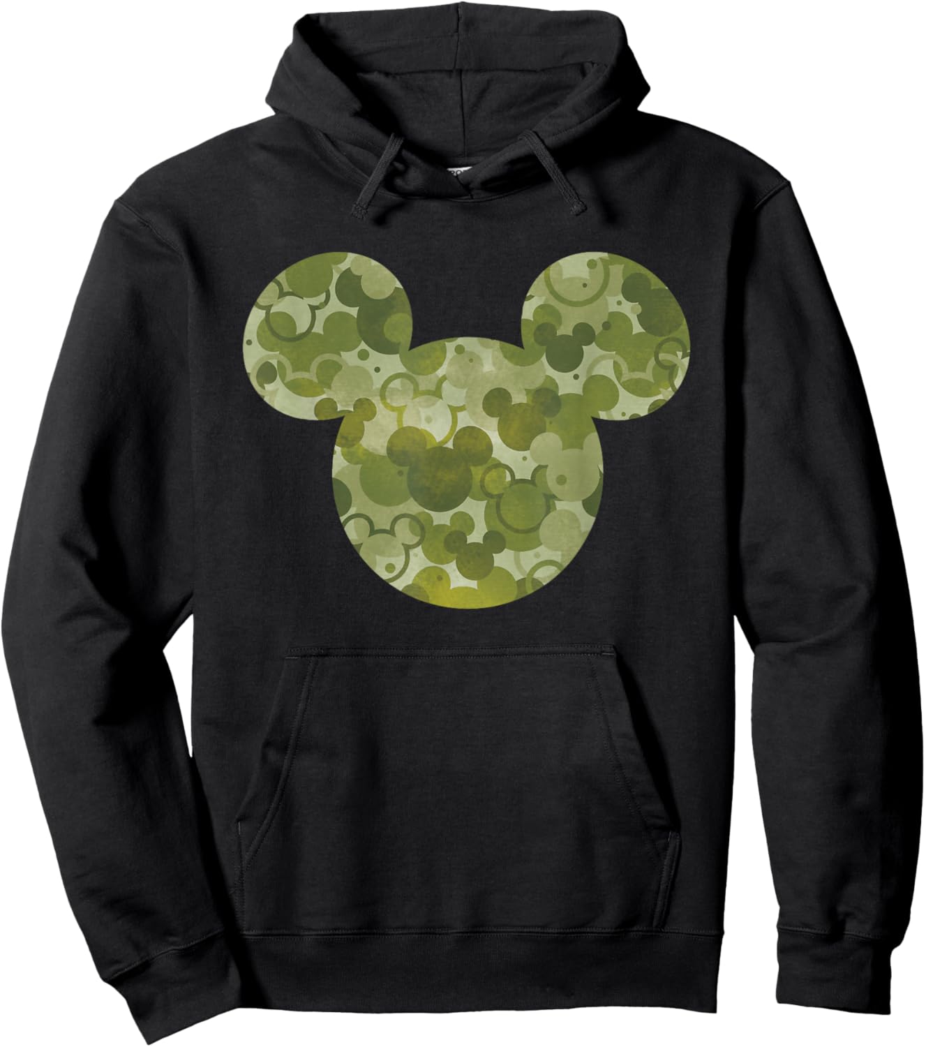 Disney Mickey Mouse Icon Green Camo Camouflage Pattern Hoodie - Hoodie | Black