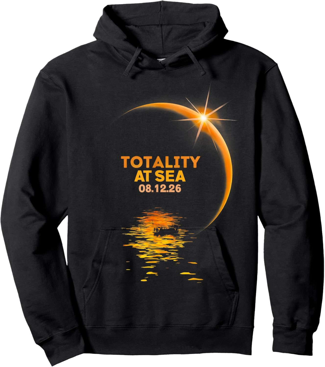 Totality At Sea 08 12 26 Total Solar Eclipse Sky Watchers Hoodie - Hoodie | Black