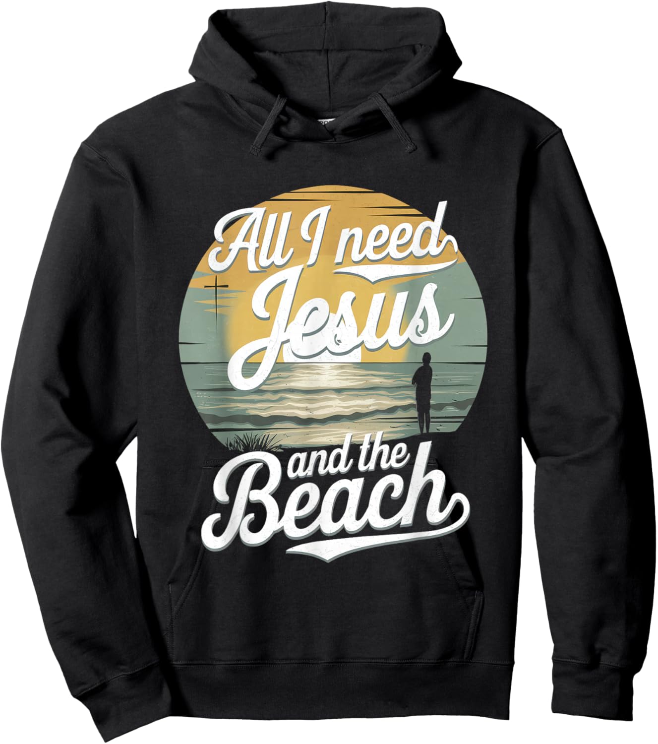 All I Need Jesus and The Beach Funny Christian Sun Vacation Hoodie - Hoodie | Black