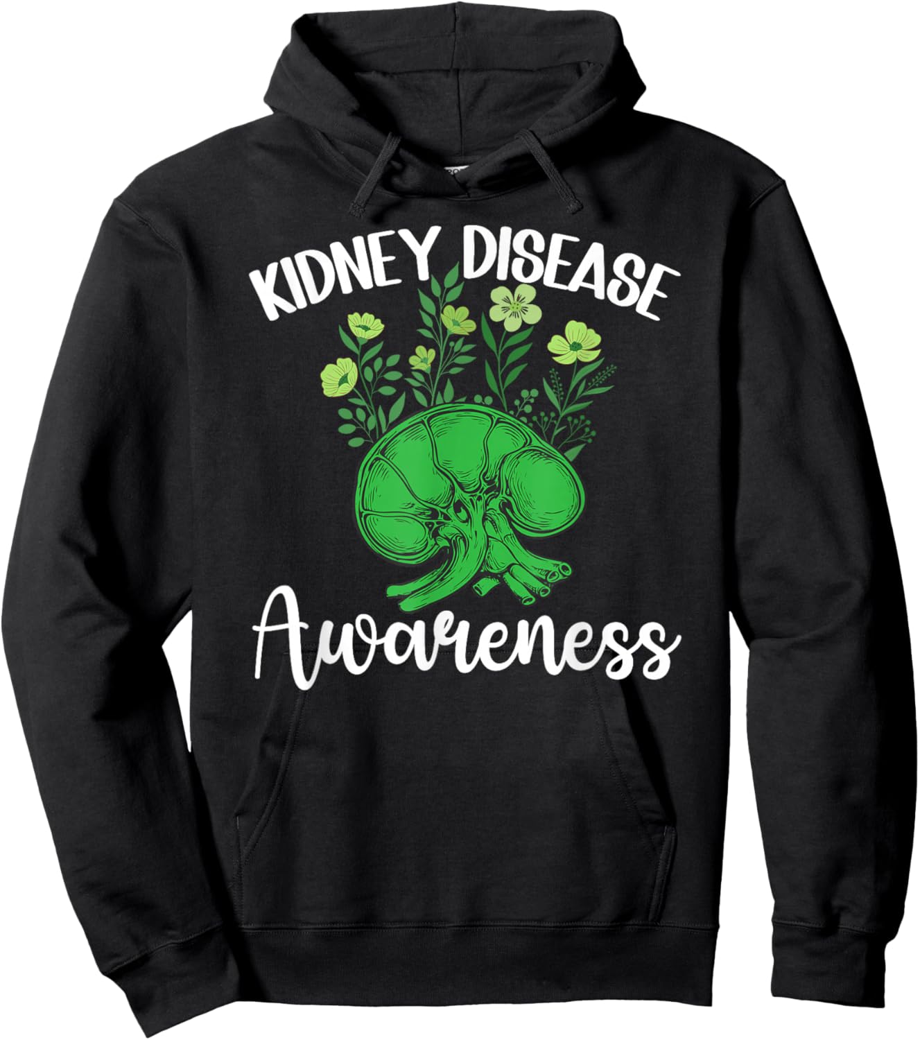 Kidney Disease Awareness Flowers Kidney Disease Warrior Hoodie - Hoodie | Black