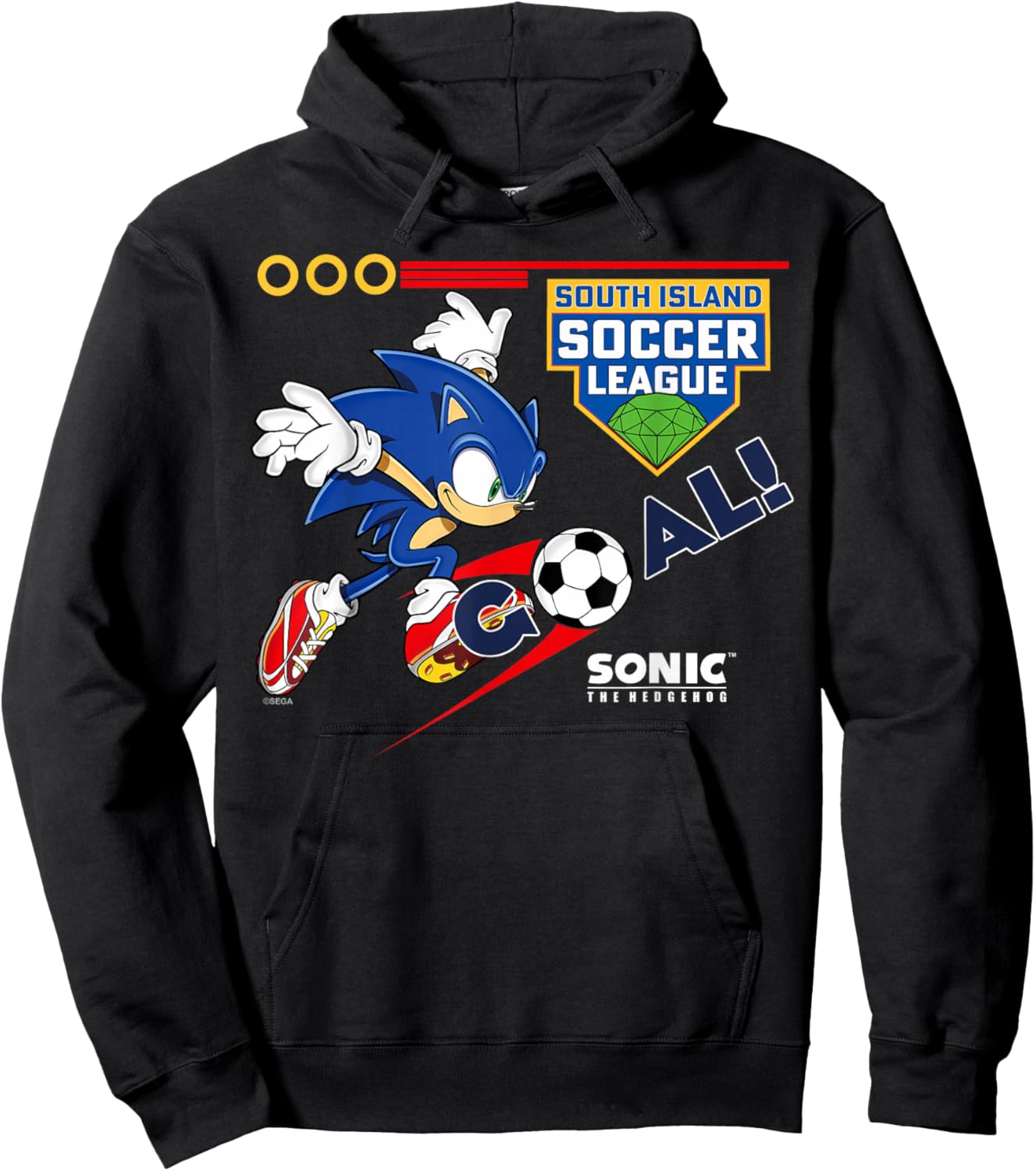 Sonic The Hedgehog - South Island Soccer League Hoodie - Hoodie | Black
