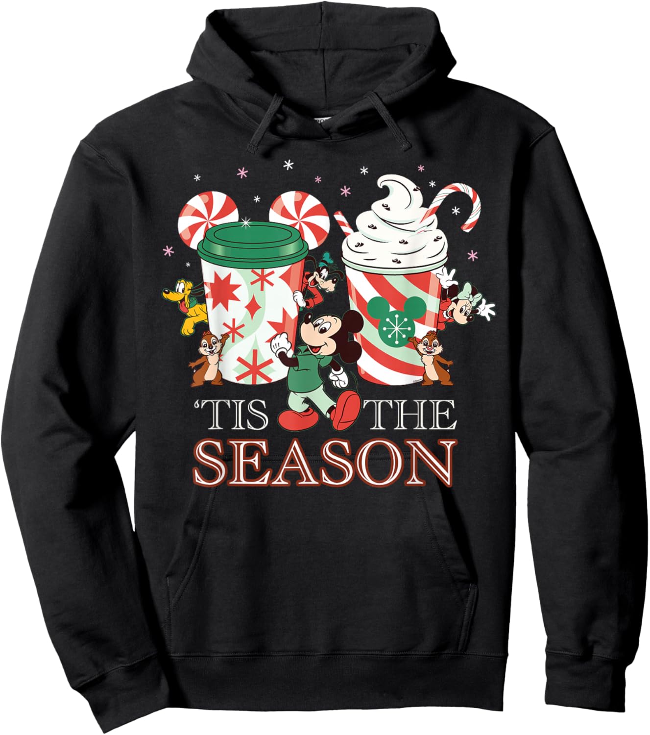 Disney Mickey & Friends 'Tis The Season Christmas Coffee Hoodie - Hoodie | Black