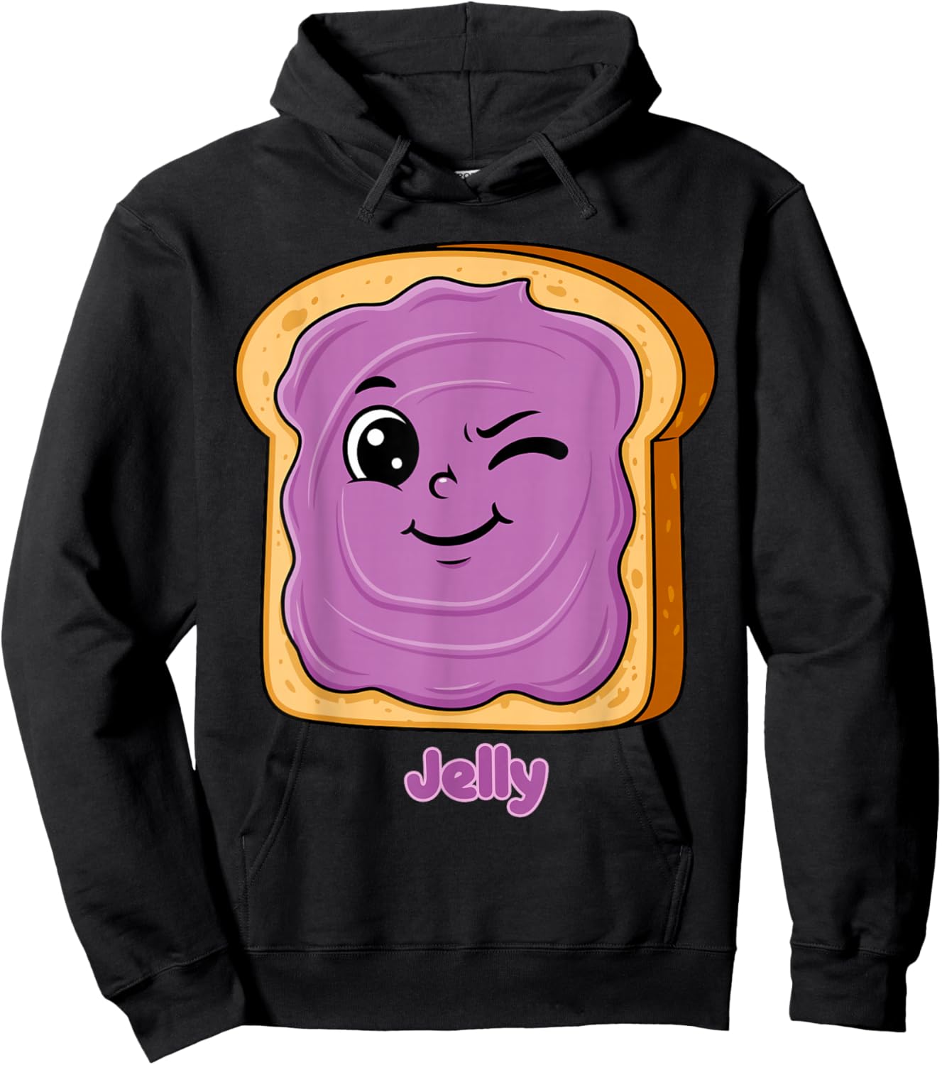 Funny Peanut Butter-Jelly Friends Cute Food Matching Couple Hoodie - Hoodie | Black