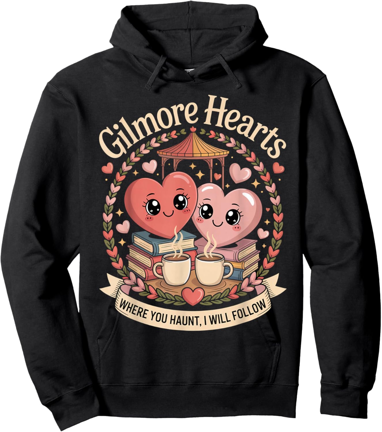 Gilmore Hearts Where You Haunt I Will Follow Valentine´s Day Hoodie - Hoodie | Black