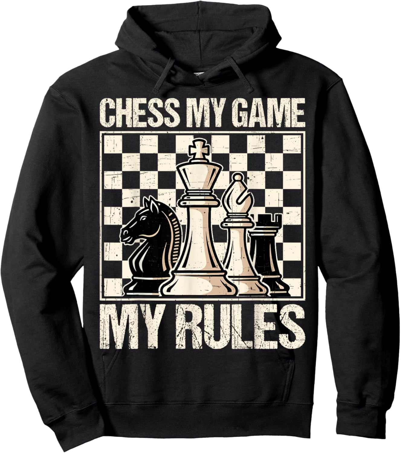 My Game My Rules Funny Gifts for Chess Lover Hoodie - Hoodie | Black