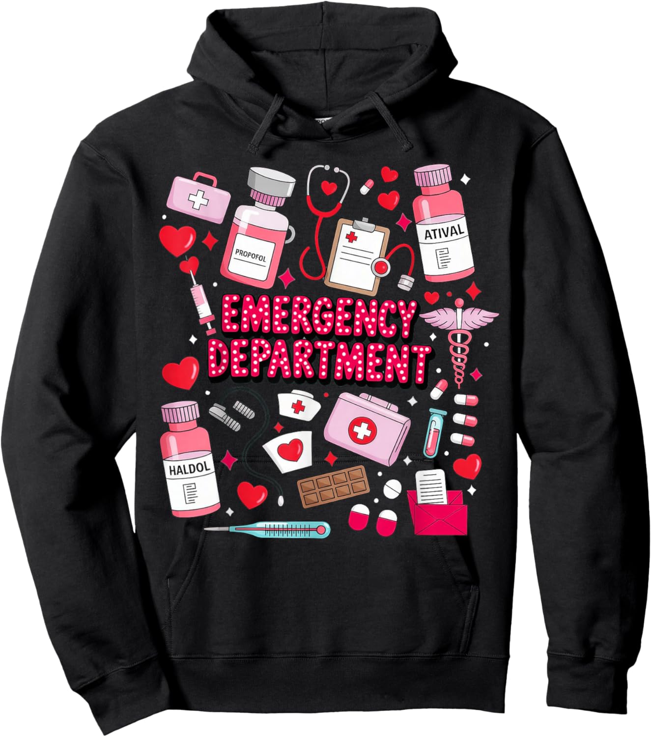 Emergency Department ED ER Nurse Hoodie - Hoodie | Black