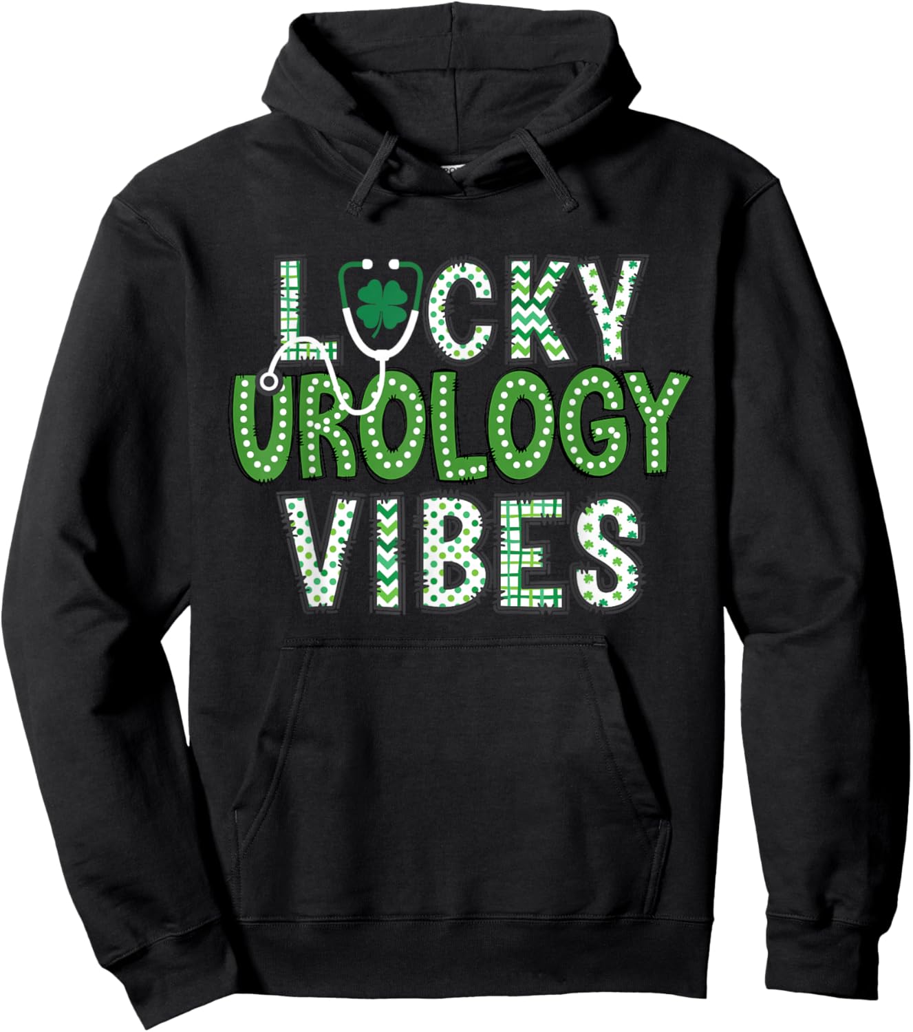 Lucky Urology Vibes St Patrick's Day Urologist Nurse Kidney Hoodie - Hoodie | Black