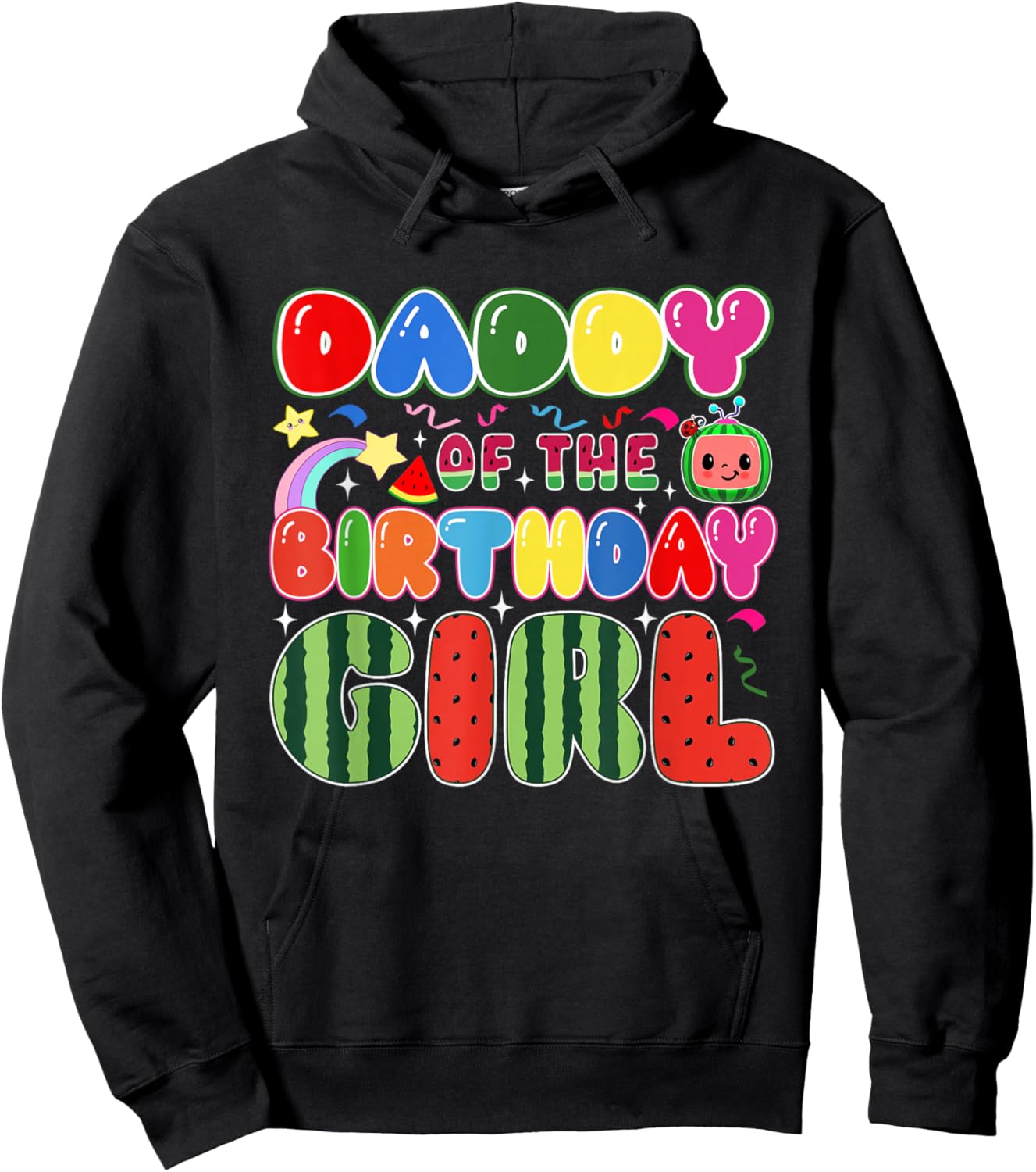 Daddy of The Birthday Girl Melon Family Matching Funny Hoodie - Hoodie | Black