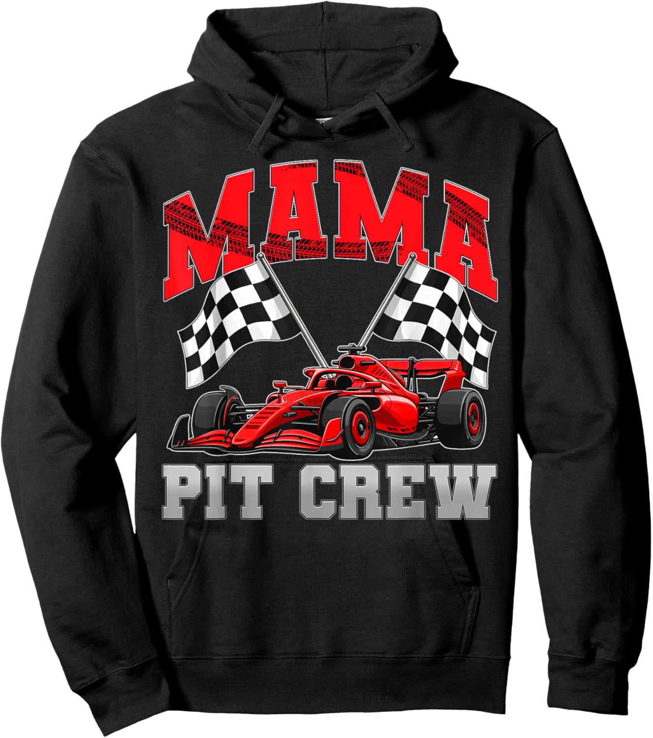 Mama Pit Crew Racing Family Race Car Birthday Boy Party Hoodie - Hoodie | Black