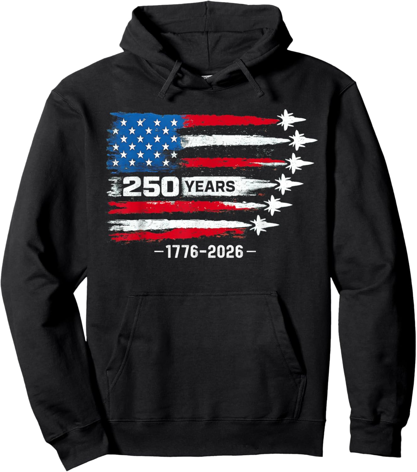 250 Years American 1776 2026 250th USA Birthday 4th of July Hoodie - Hoodie | Black