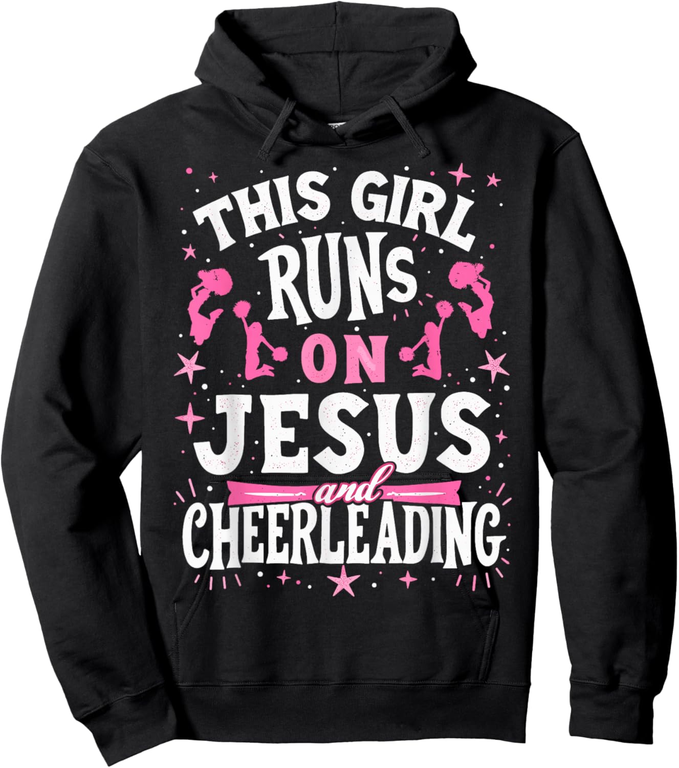 Christian Cheerleader This Girl Runs On Jesus & Cheerleading Hoodie - Hoodie | Black