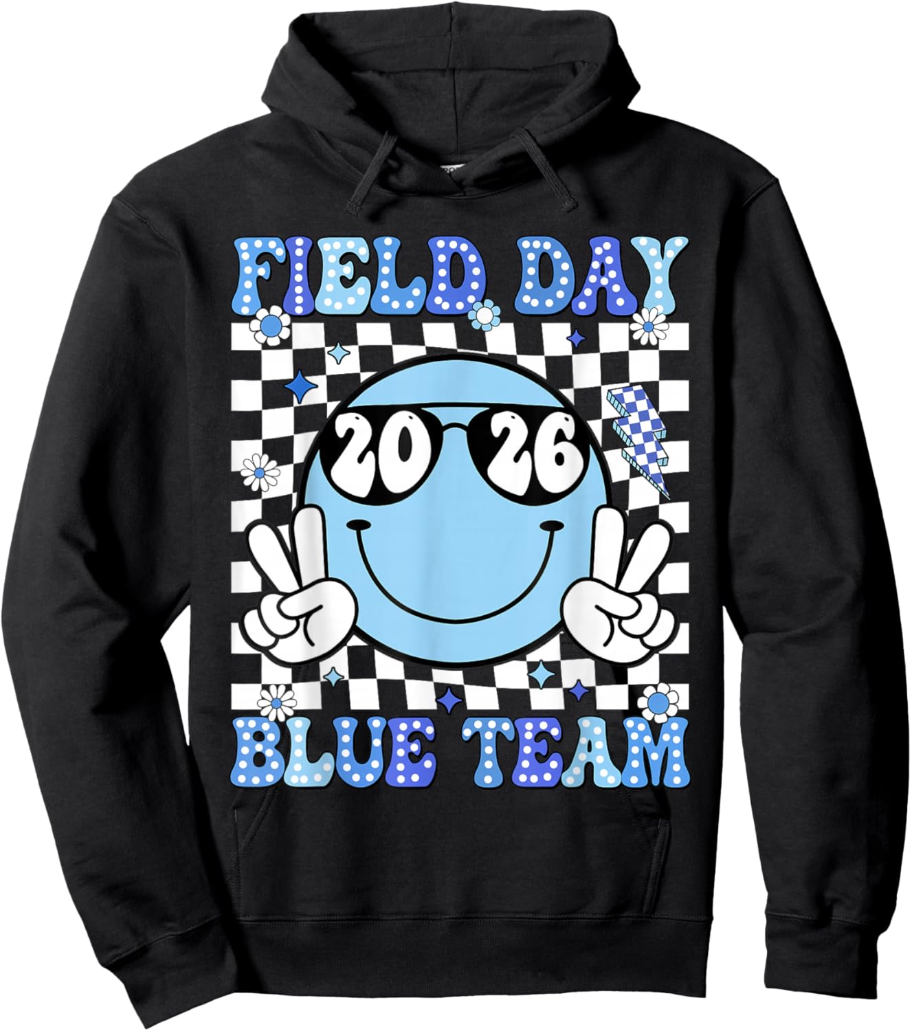 Field Day Blue Team Funny for Teacher Kids Field Day Games Hoodie - Hoodie | Black