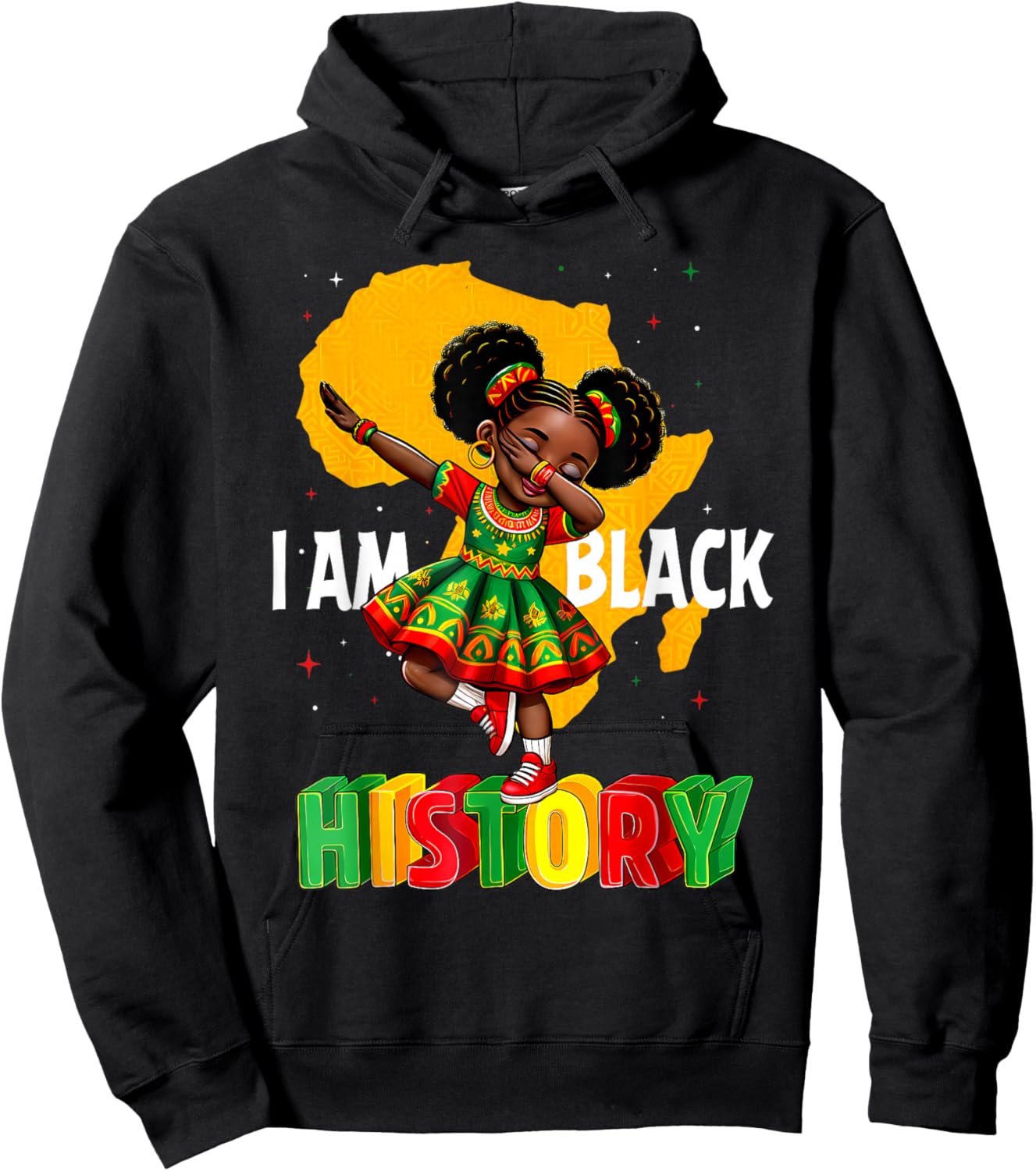 I Am Black History Month African American Girl Kid Hoodie - Hoodie | Black